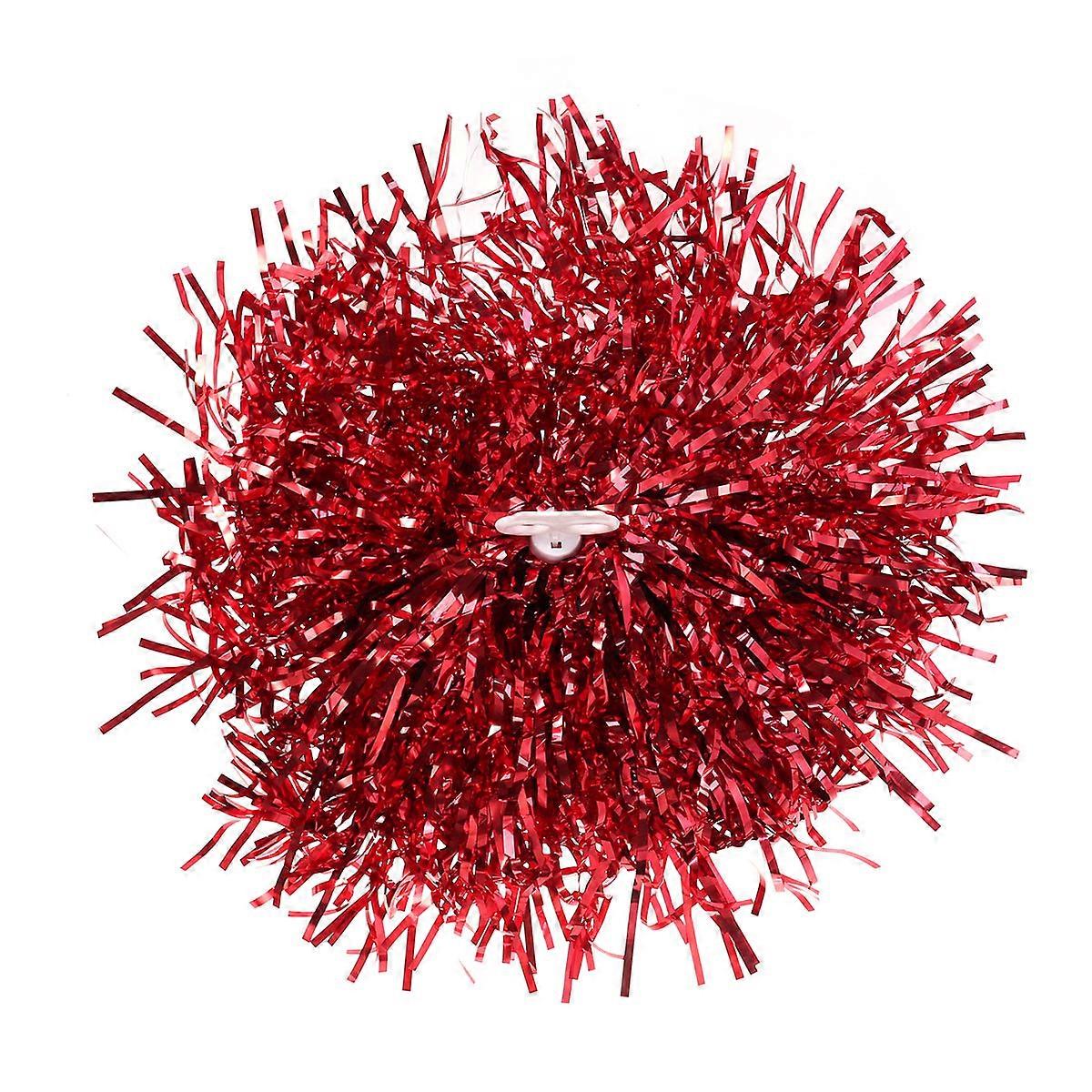 Cheerleading Equipment Cheer Poms Plastic Red Color for High School College Competitions and Sports Activities 1Pair