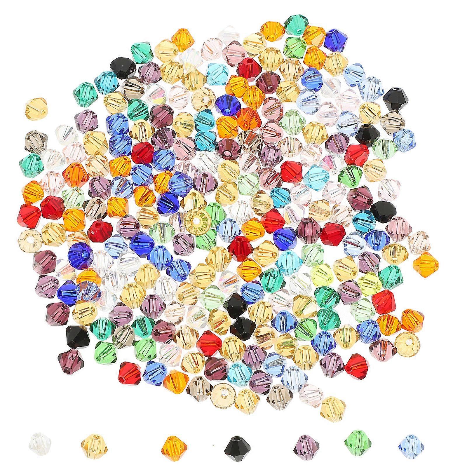 280Pcs Beads for Crafts Colorful Clear Glass Jewelry Making Bracelet Beads