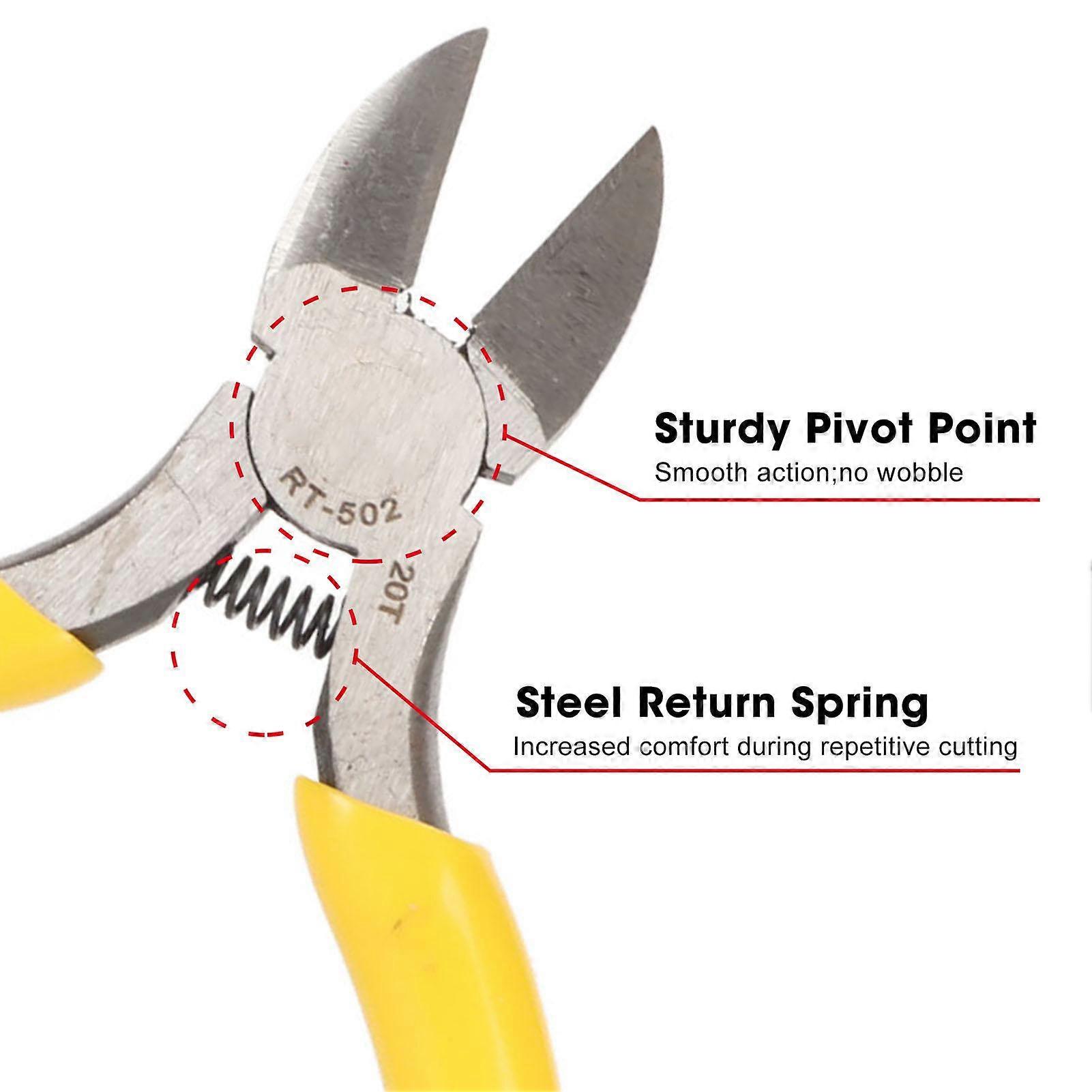 Watch Repair Sharp Wire Flush Cutters 5 Inch Alloy Steel Precise Wire Clippers with Spring for Jewel