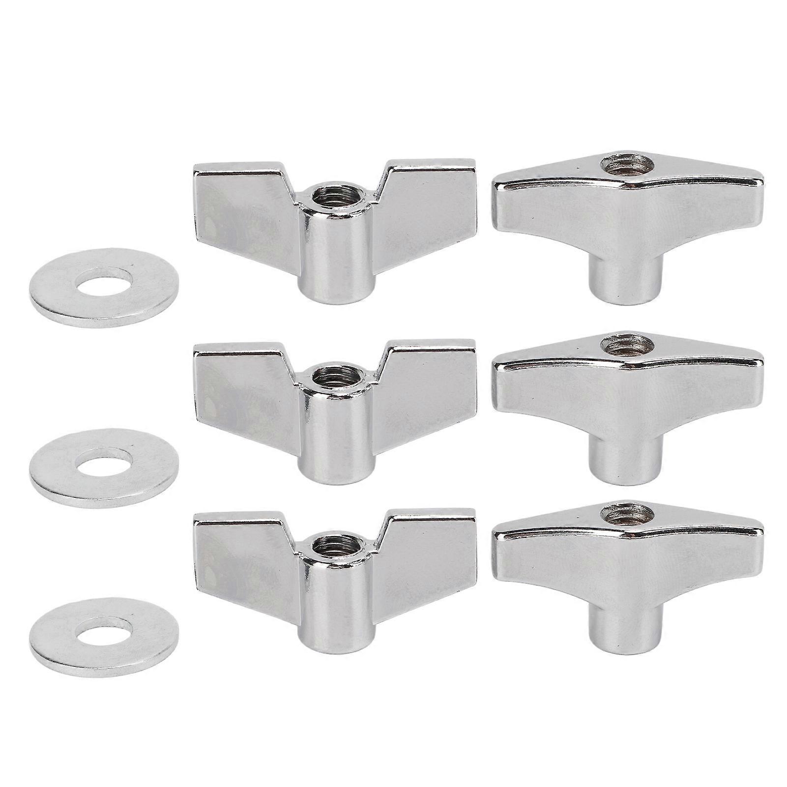 Drum Set Fixed Wing Nuts T Type Stand Nut Cymbal Washer Replacement Percussion Instrument Parts