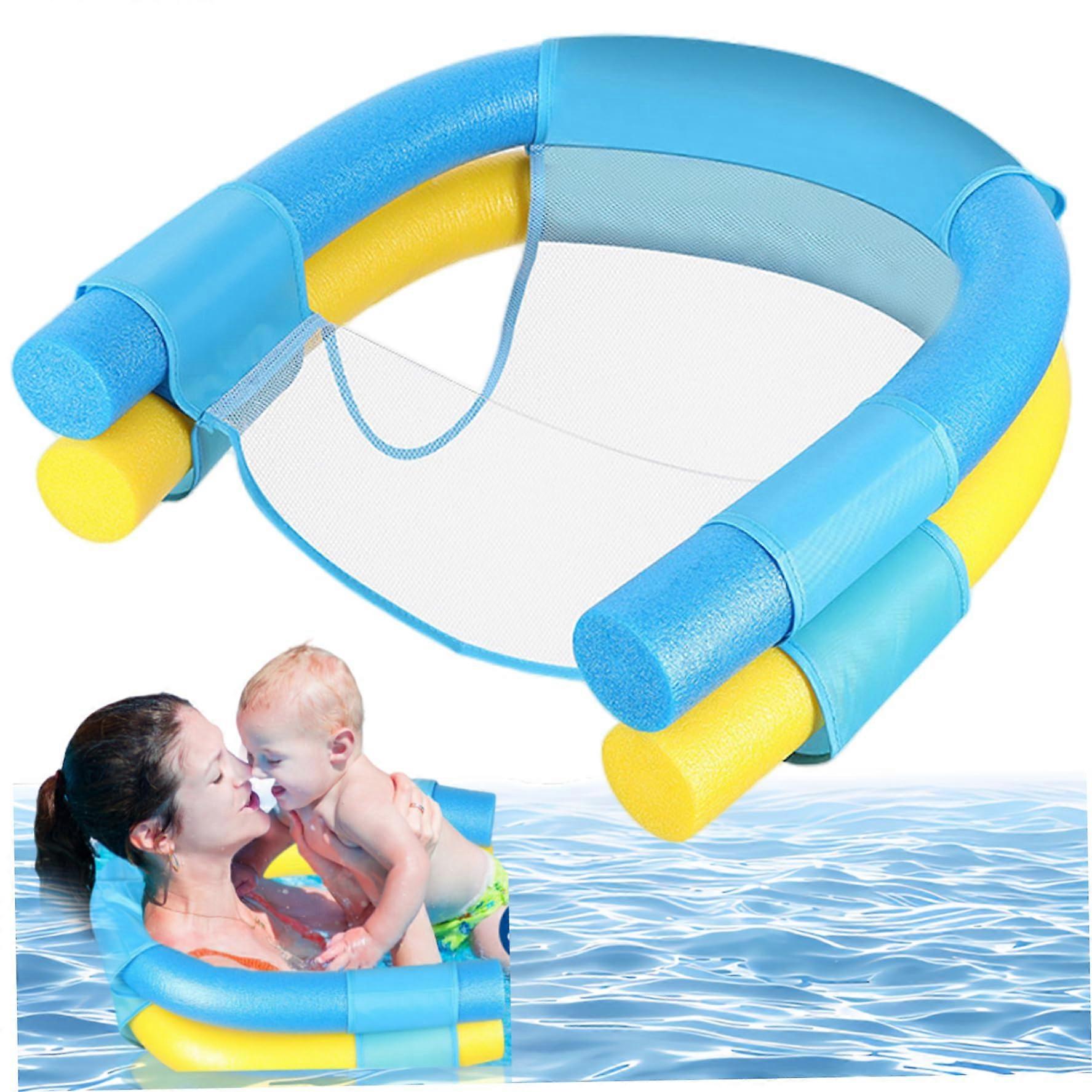 High Floating Pool Lounger Chair with Pearl Cotton Noodle, Mesh Pool Seat for Kids and Adults Under 50 kg, Summer Water Hammock
