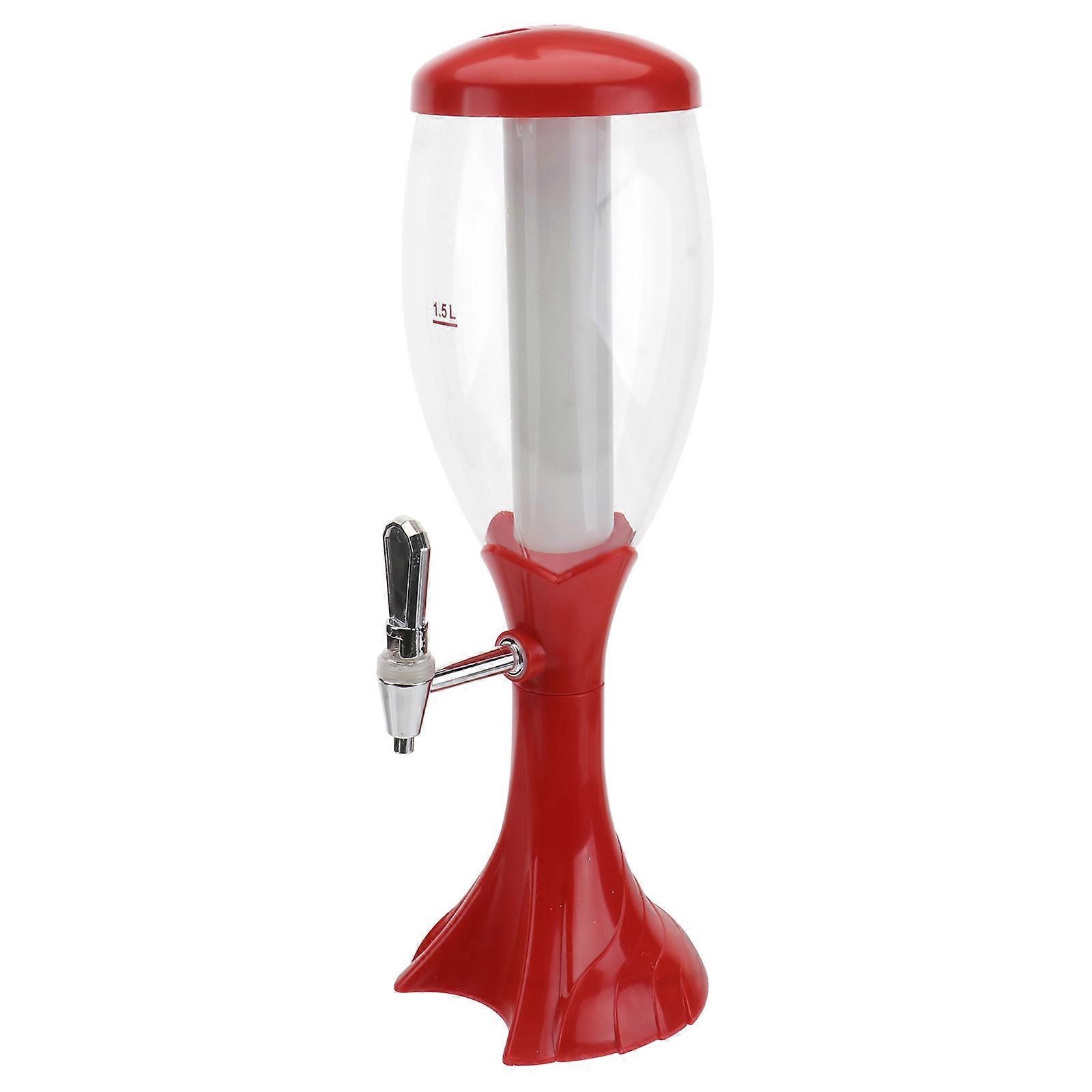 Portable Beverage Dispenser 1pc Practical Drink Dispenser Tower Shape Red Easy Cleaning 1Pack Suitable For Brew Enthusiasts