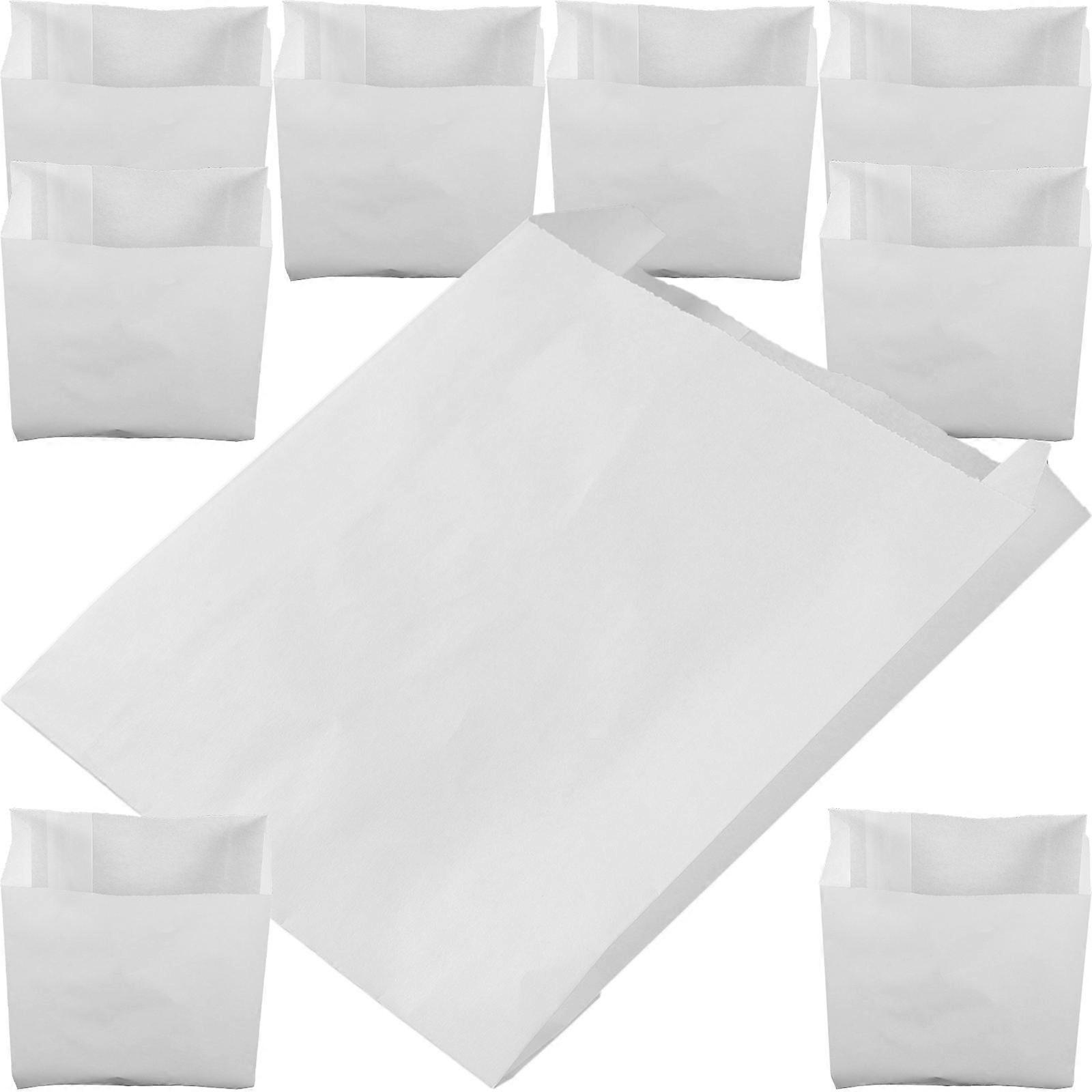 White Paper Food Wrapping Bag for Storage Oilproof and Durable Perfect for Takeaway and Snacks 100pcs