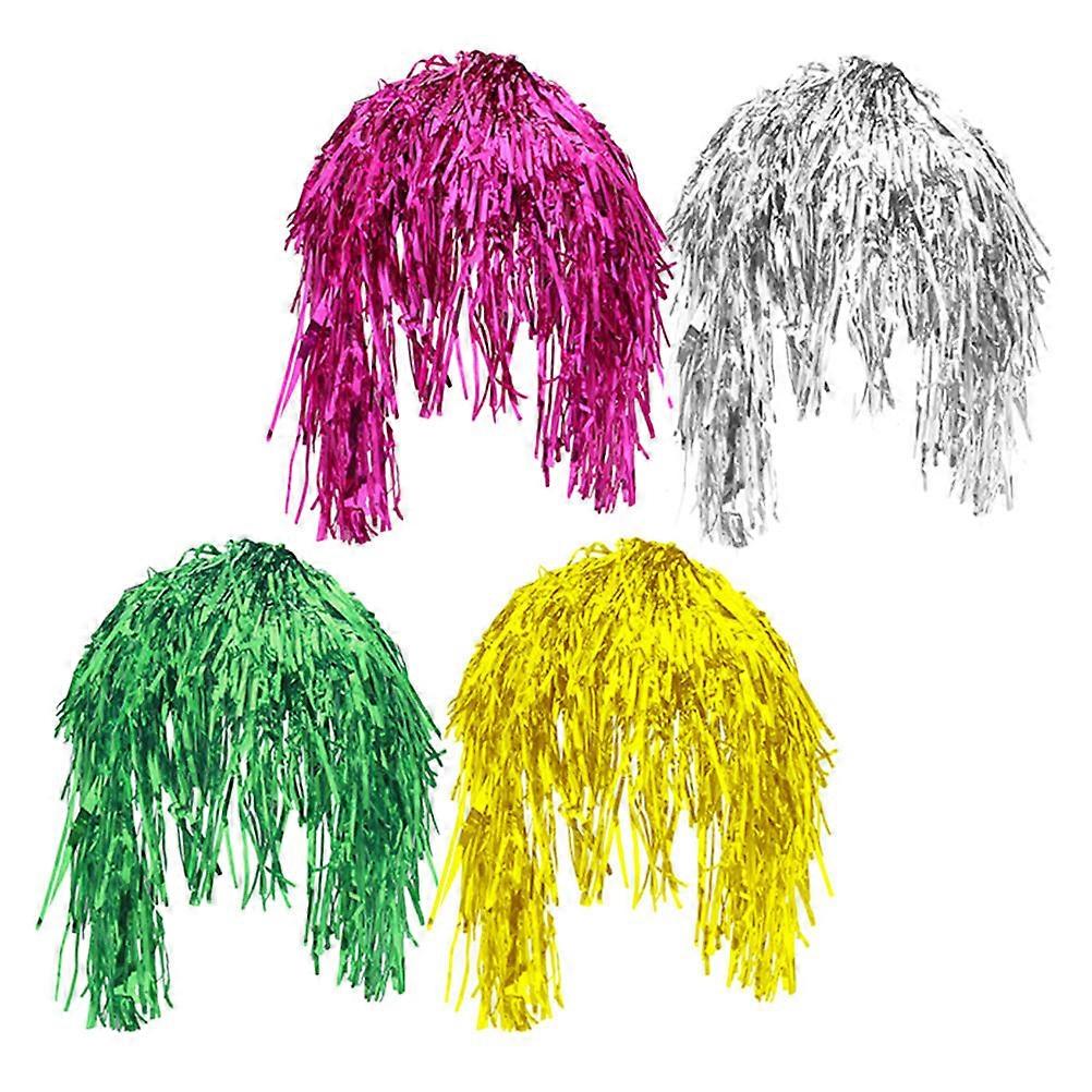 Natural Curly Foil Tinsel Wig Set for Women – Durable, Synthetic Hair with Breathable Design for Costume Parties and Charm Enhancement