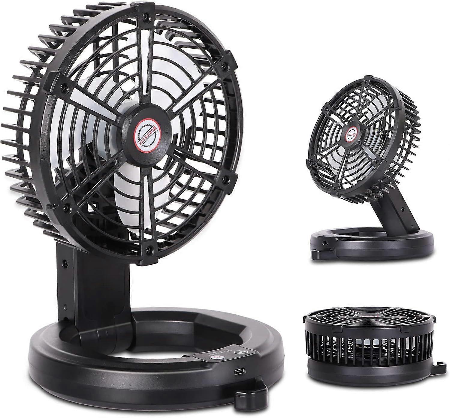 2025 Newest Portable Battery Powered Fan, Rechargeable Folding Camping Fan with