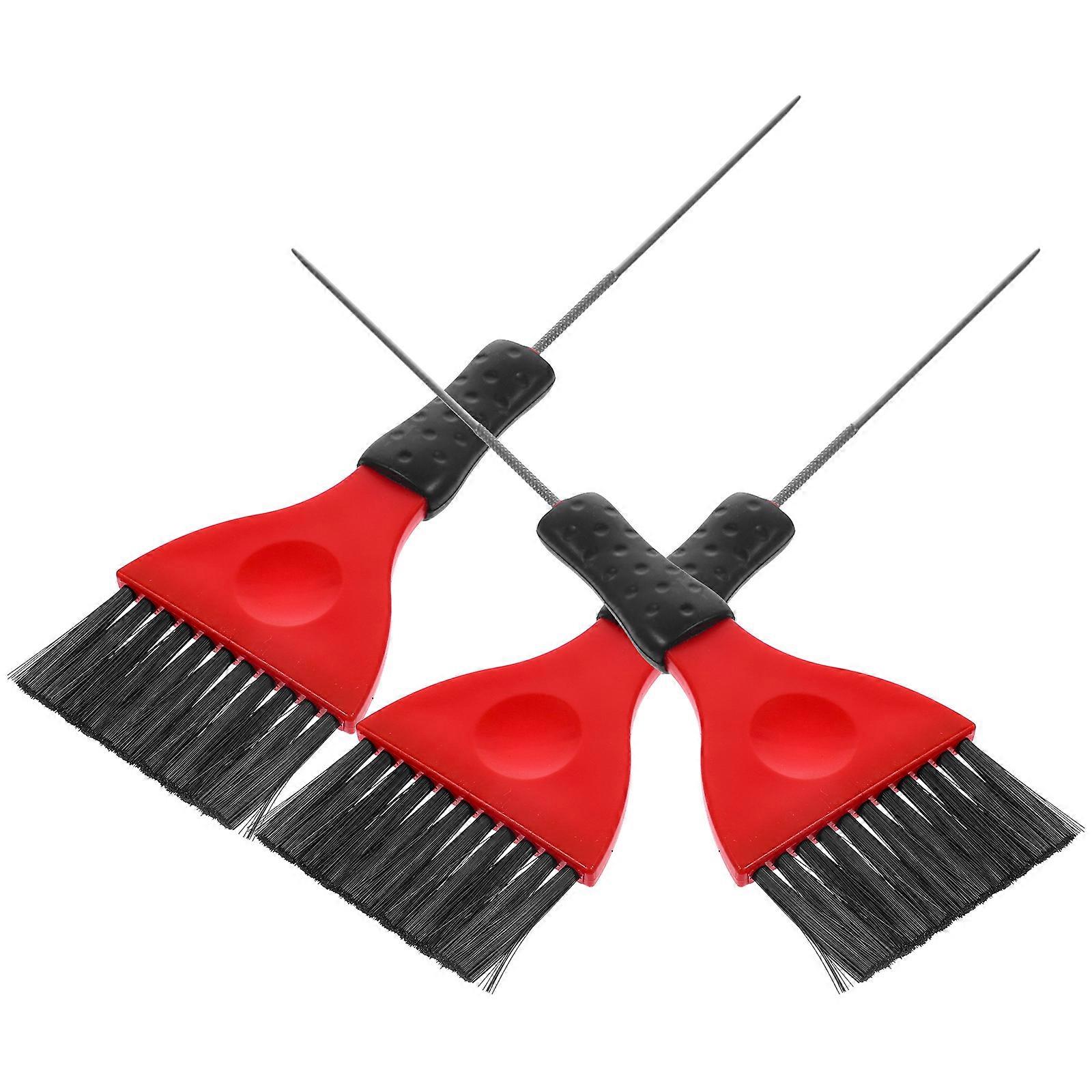 Hair Dye Applicator Brush with Stainless Steel Pin Tail for Precise Sectioning and Home Use 3pcs