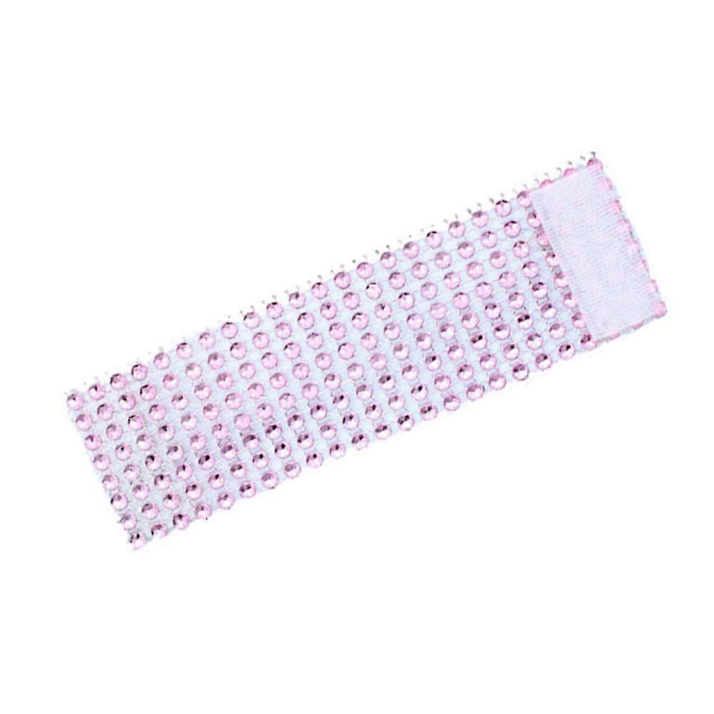 Napkin Holder Set Pink Rhinestone 13x4x0.5 Cm For Wedding Celebrations 60Pcs