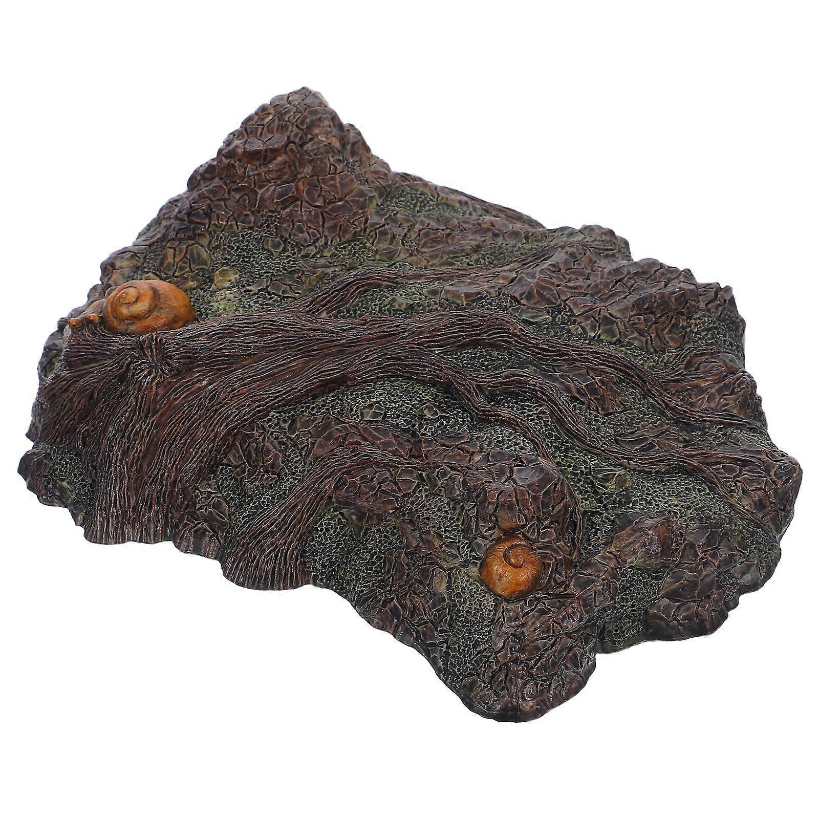 Realistic Tree Root Platform Micro Landscape Decor, Durable Miniature Stone Rock Statue for Train Scenery, Fairy Garden, Model Building, Railway Sand