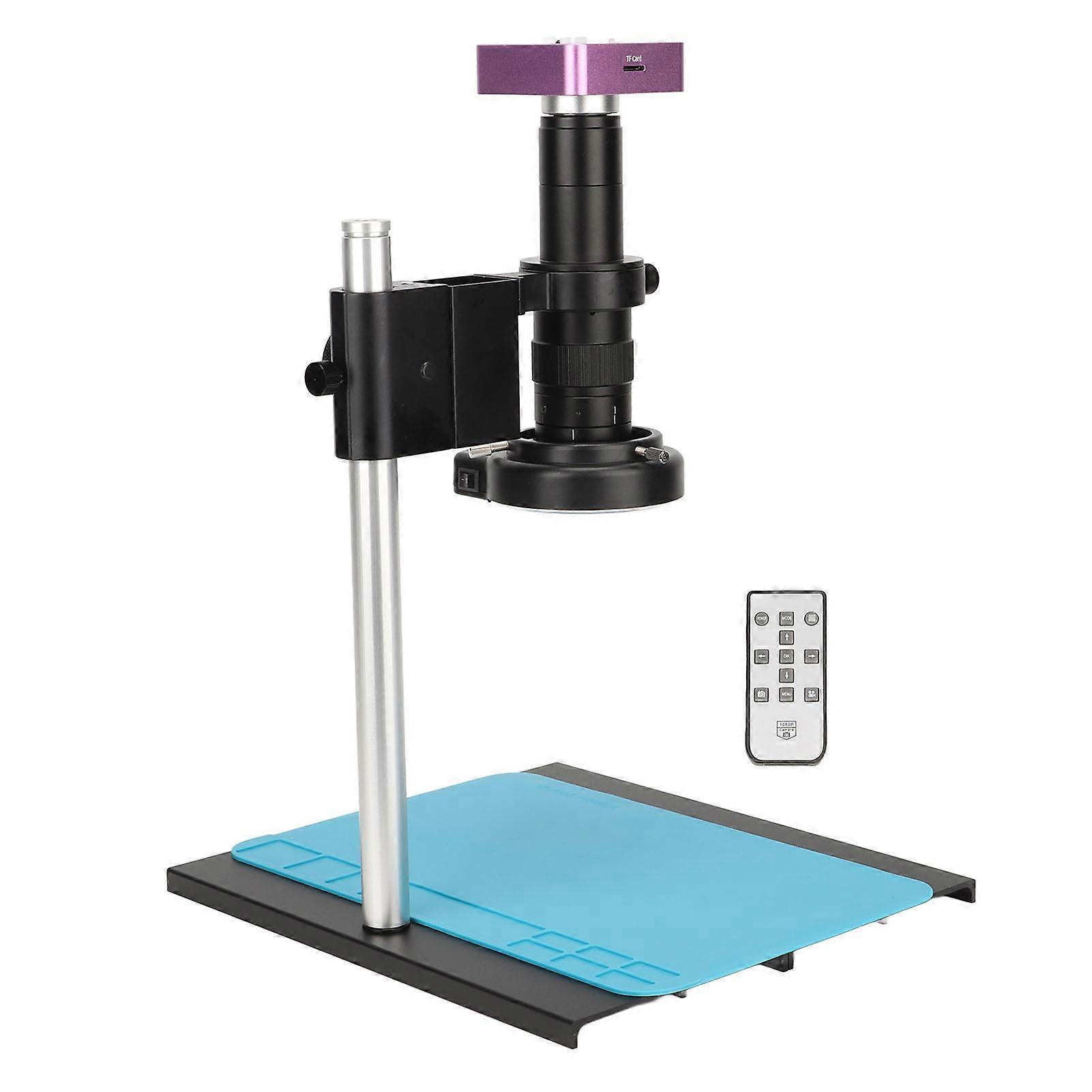 51MP Microscope Camera 180X C Mount Lens 1080P Video Industrial Digital Microscope Camera Kit with LED Light 100‑240V US Plug 