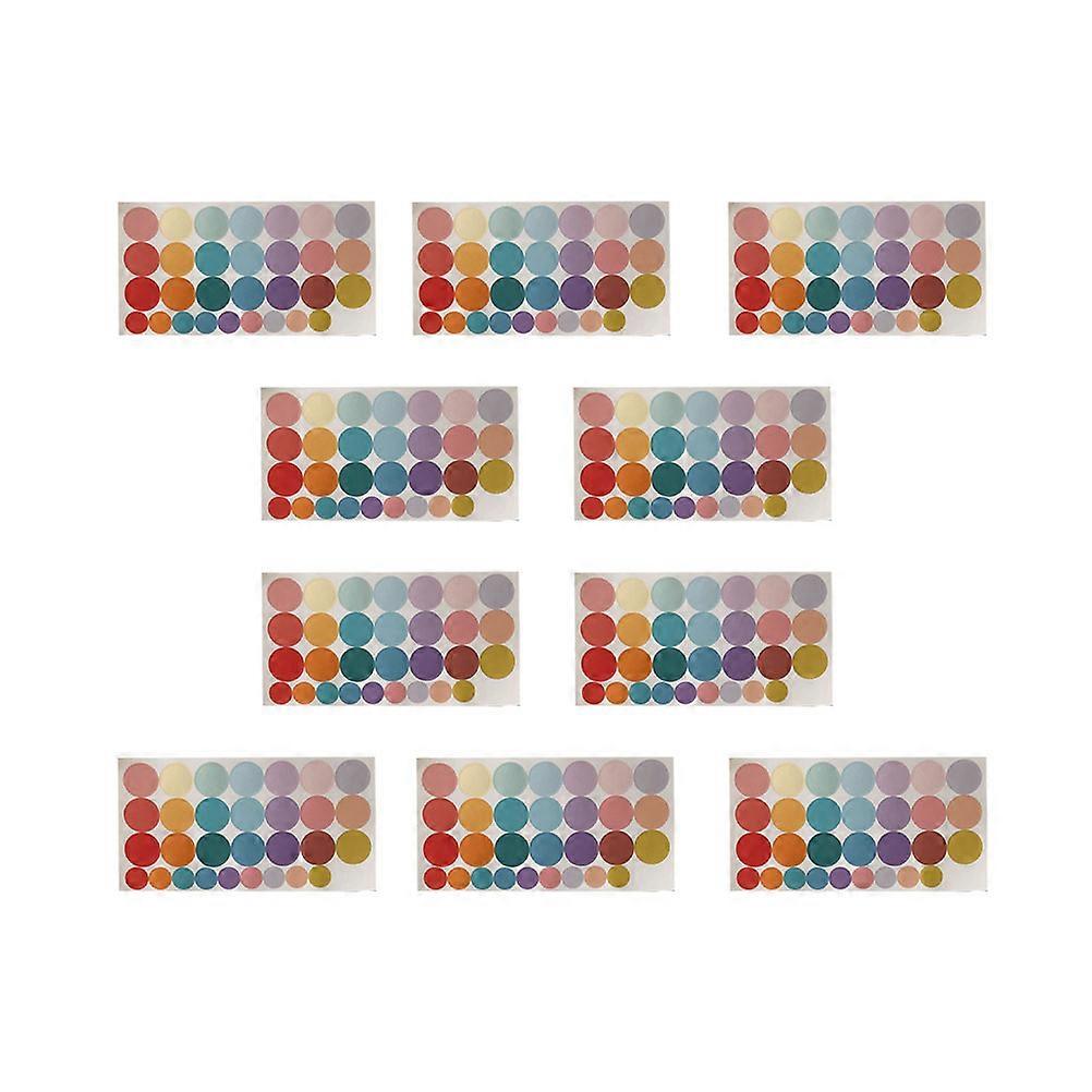 Self-Adhesive Gradient Round Stickers for Packaging Supplies and Party Favors Suitable for Craft Enthusiasts 10 Sheets