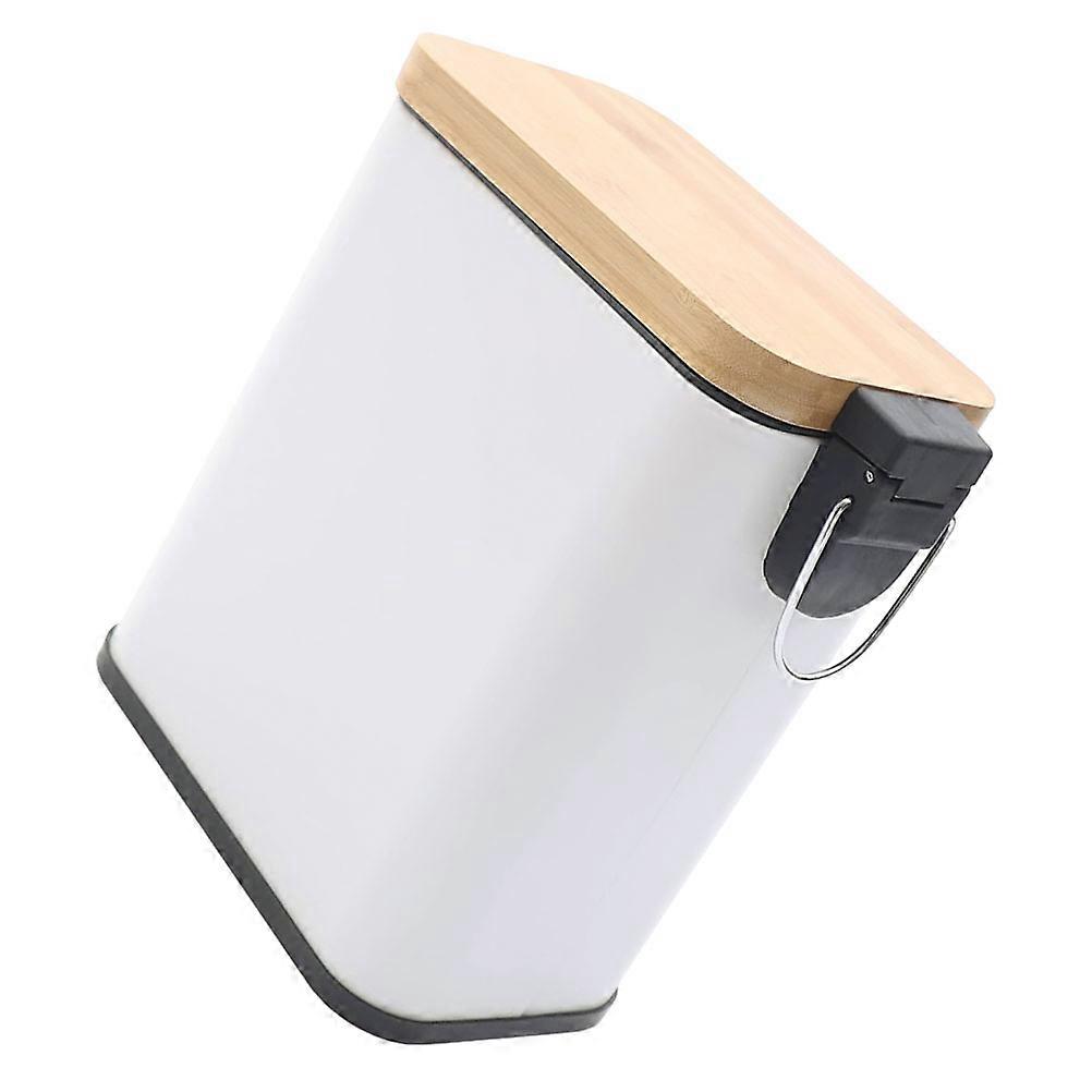 Step Trash Can With Lid 5L Rectangular Garbage Bin For Bathroom Kitchen Bedroom Foot Pedal Operation 1Set