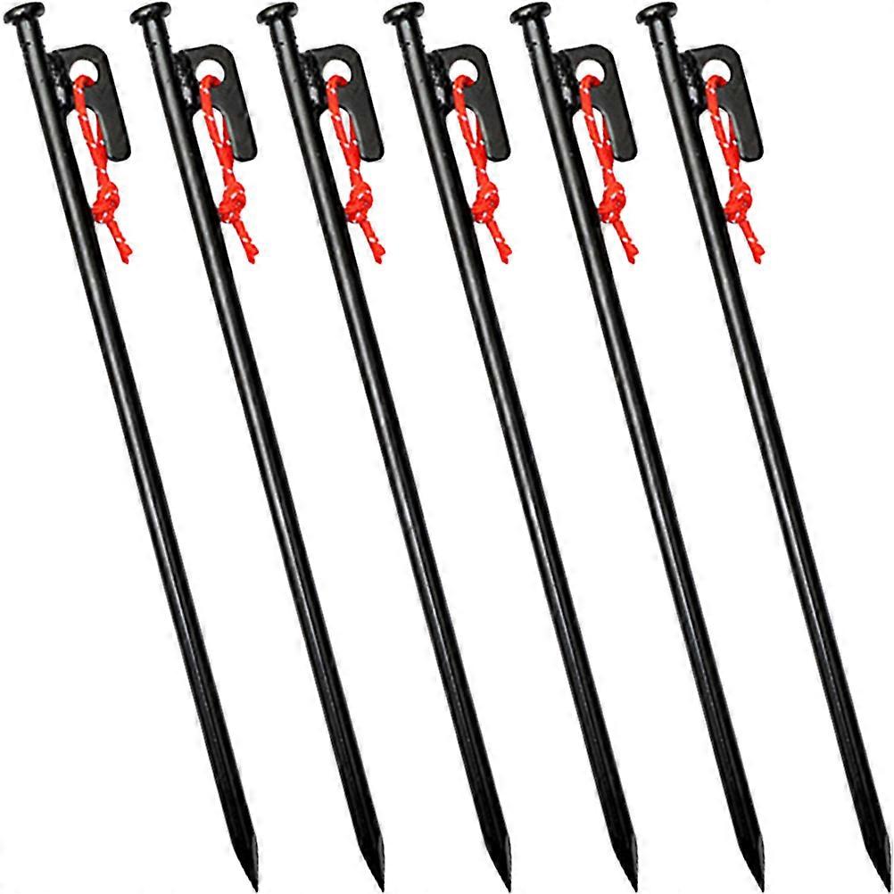 Camping Tent Peg Set 6Pcs Heavy Duty Ground Stakes For Outdoor Activities Secure Tent Durable Black