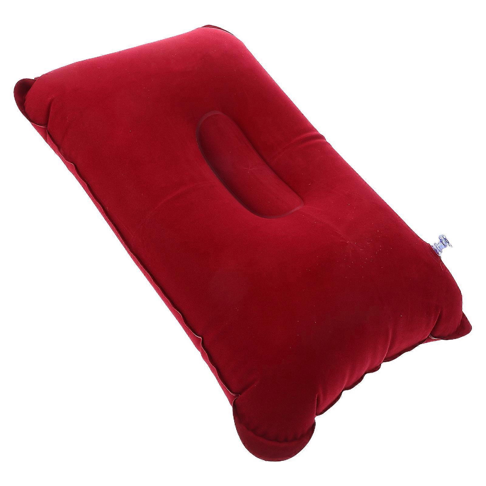 Portable Inflatable Pillow for Travel & Camping – Lightweight Ergonomic Neck and Lumbar Cushion with Flocked Surface – Ideal for Hiking and Outdoor