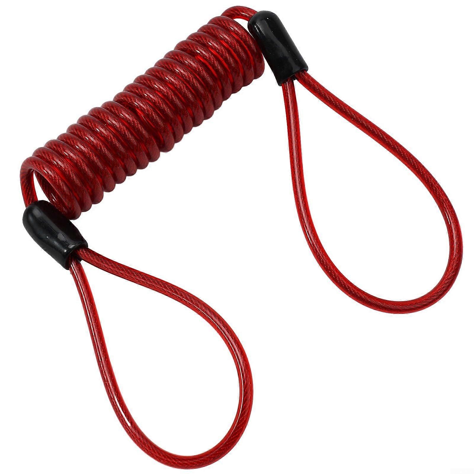 Flexible Cable Lock for Bikes and Motorcycles, Red Durable Security Lock for Protective Gear, 6ft Length, Weather-Resistant