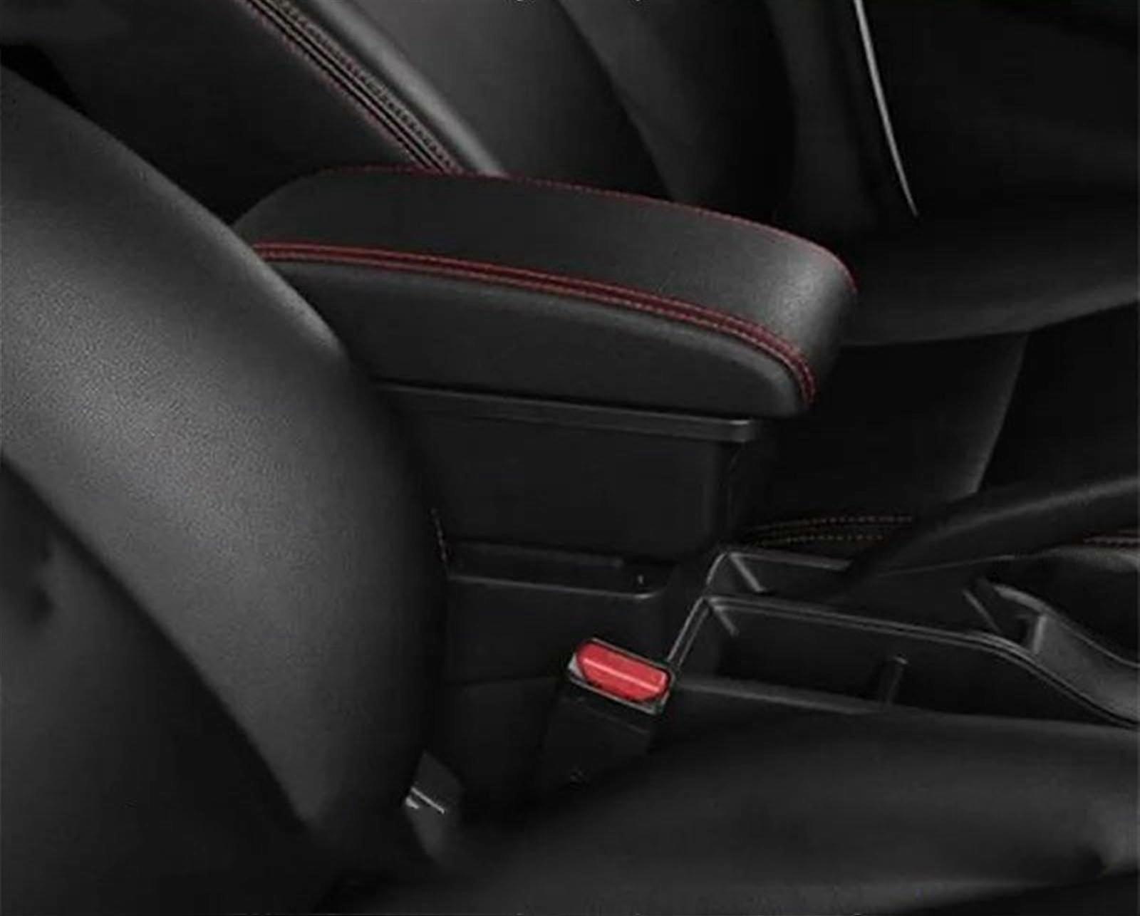 Multifunctional Accessories Leather Car Decoration Styling Center Console Multifunctional Storage Box For 206 Plus (Red Line No USB)