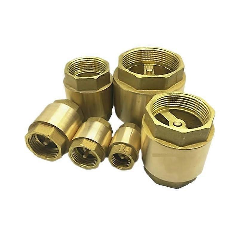 NPT Brass Check Valve Female Thread InLine Spring for Water Control 1/2' 3/4' 1' 2' 11/2' 13/4' DN15 DN20 DN25 DN32 DN40 DN50 (3/4')