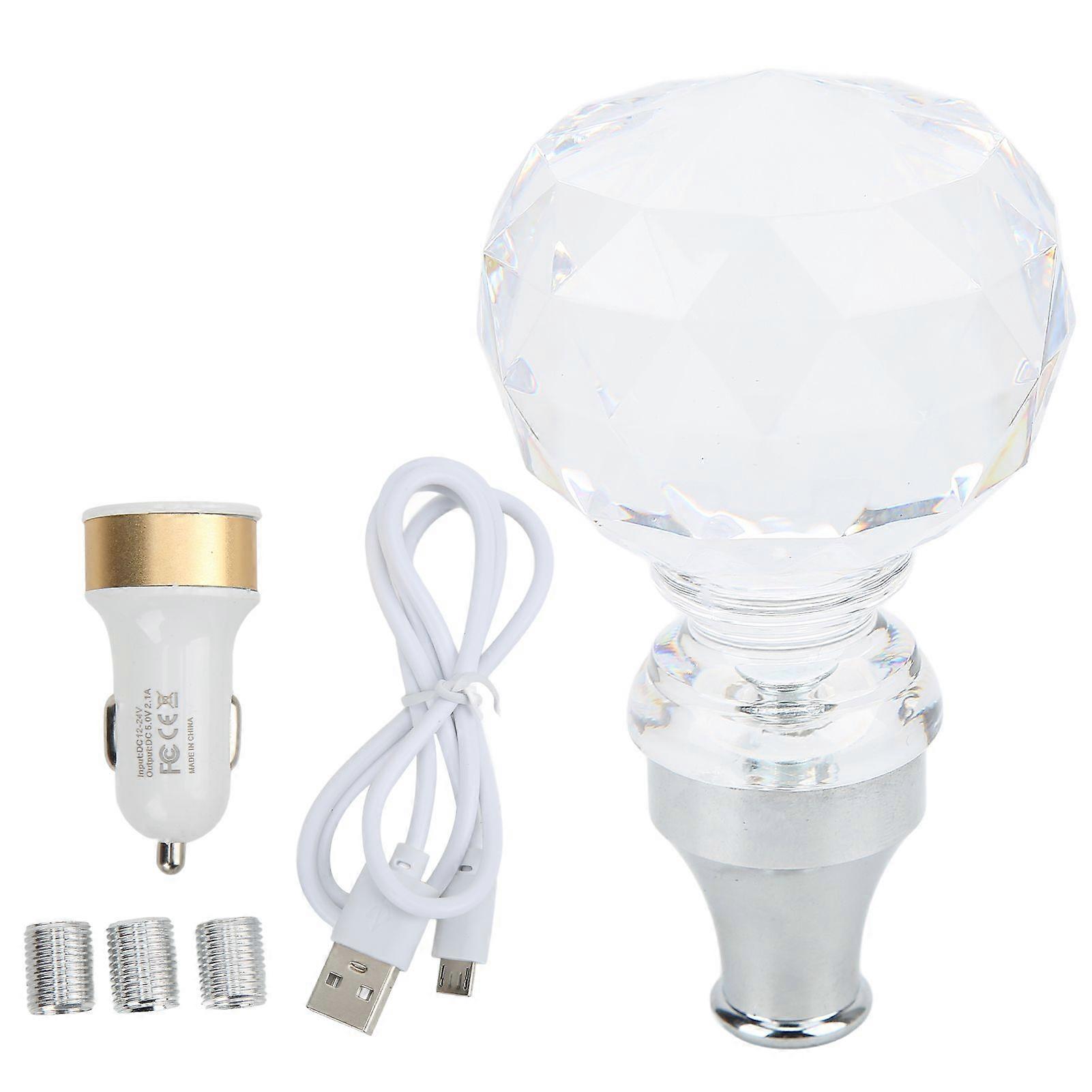 universal shifter knob acrylic led crystal ball shape