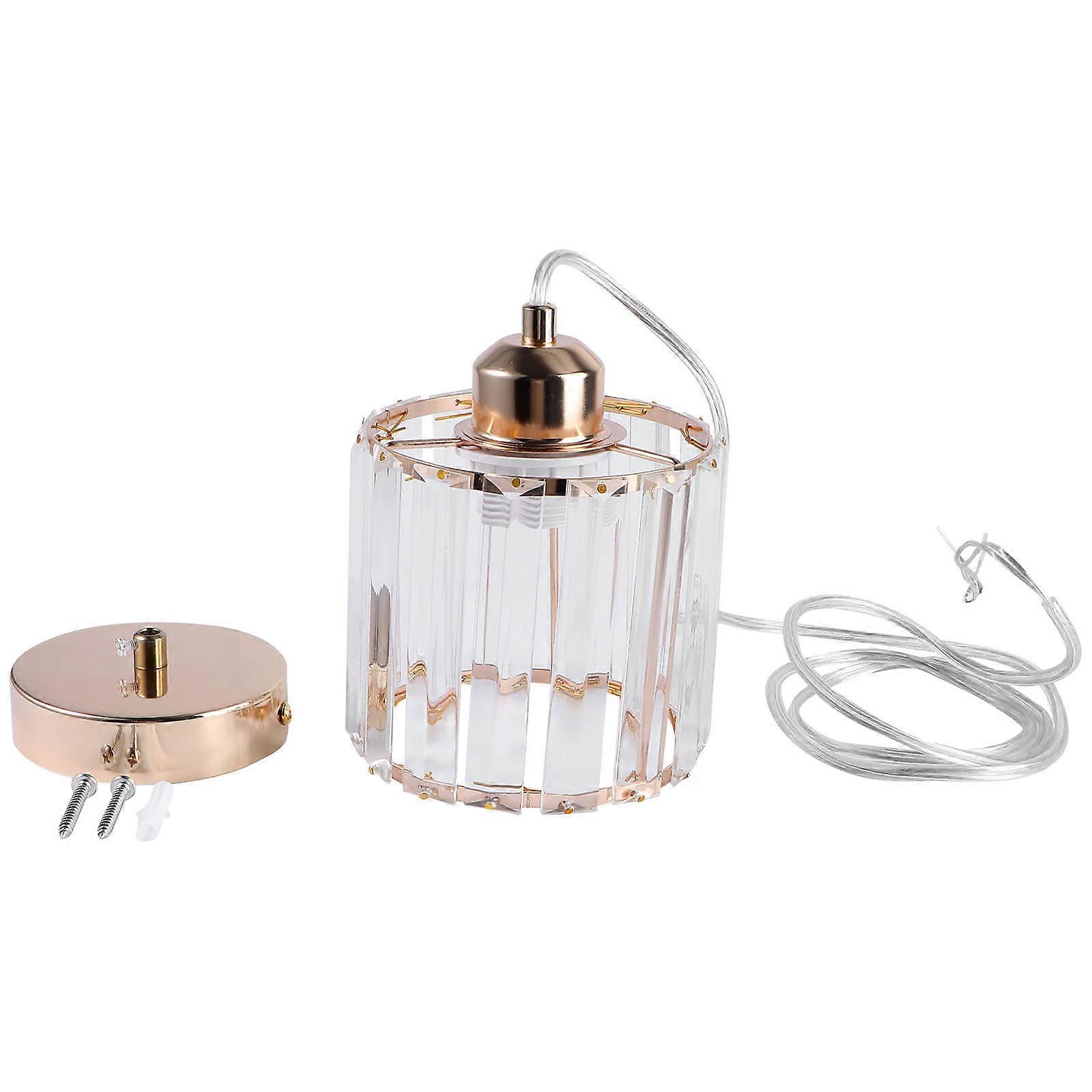 Multifunctional Crystal Ceiling Light Golden Round Single Head 1Pcs for Decor