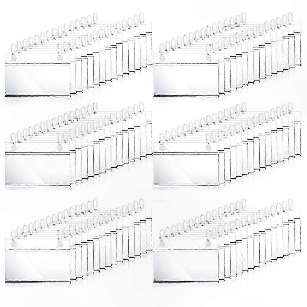80-Pack Plastic Label Holders with Button Lock for Basket Price Tags and Ticket Hangers