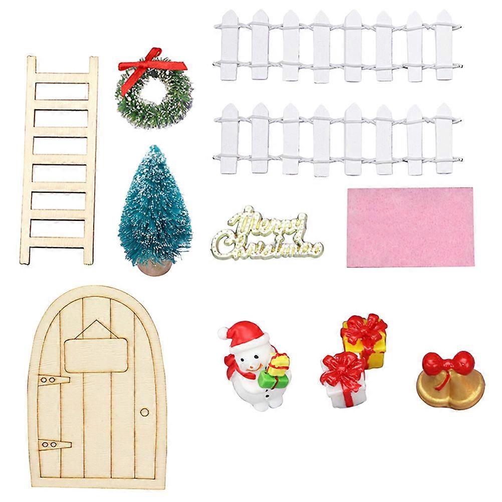 Christmas Celebration Mini House Decor 12Pcs DIY Supplies Unique Decorative Ornaments For Families