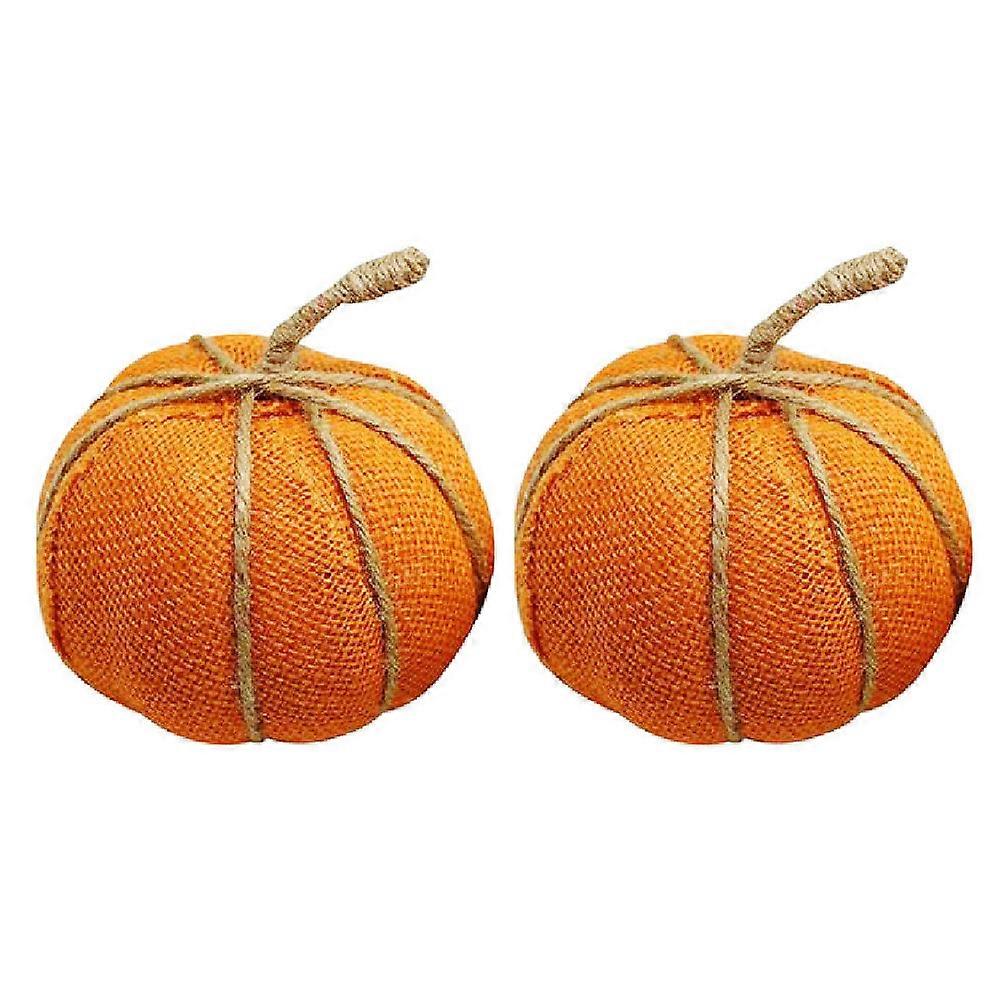 2pcs Artificial Pumpkin Decor for Halloween Harvest Festive Home Decoration and Photo Props