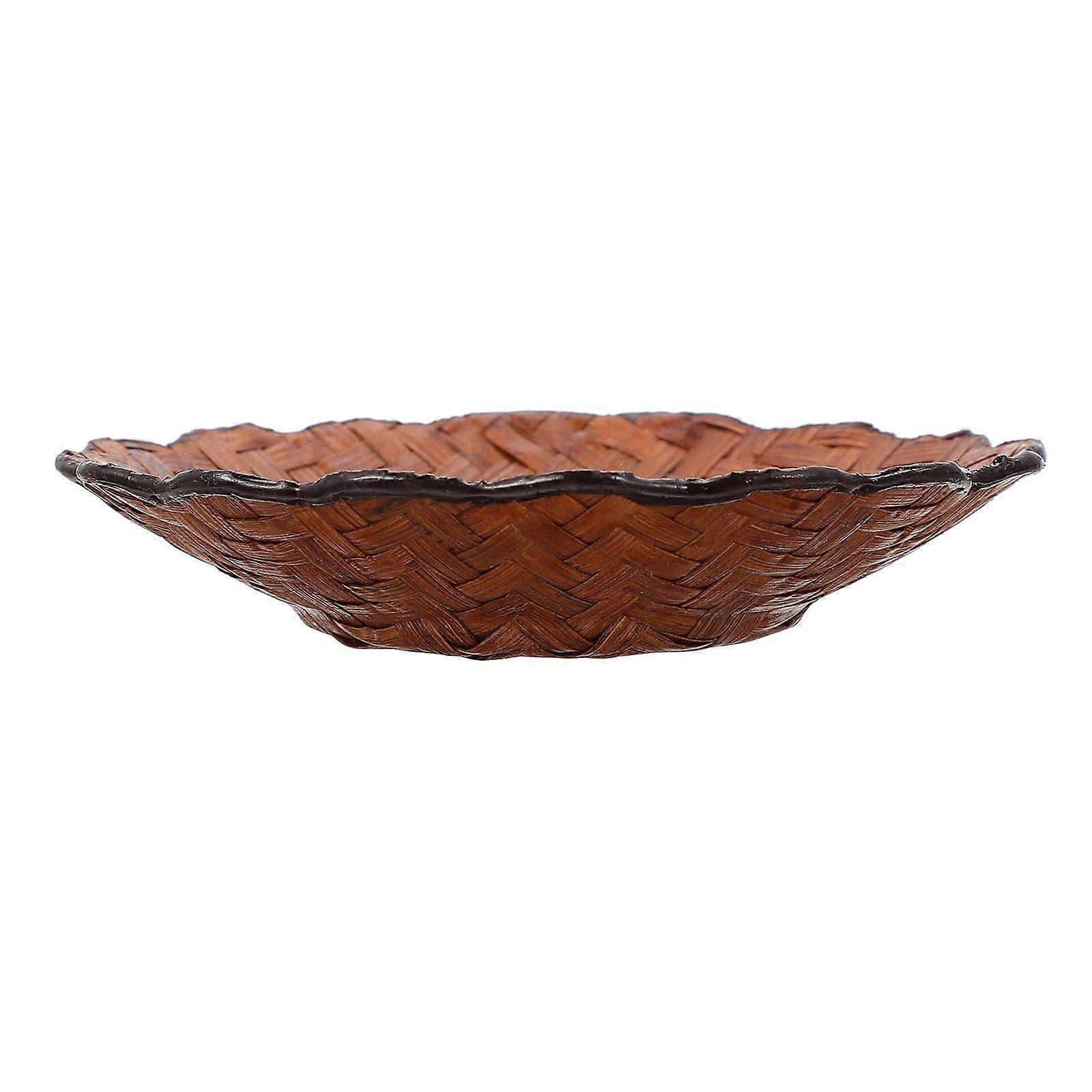 Woven Heat Pads for Household Items Brown Bamboo Coaster Serving Water Cups at Home 1Pc