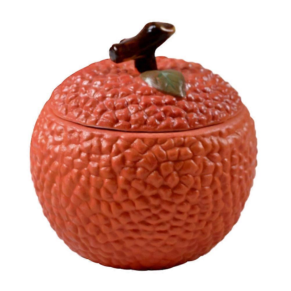 Tea Cans With Litchi Shaped Design For General Users In Elegant Red Color Suitable For Outdoor Desktop Adornment 1Pcs