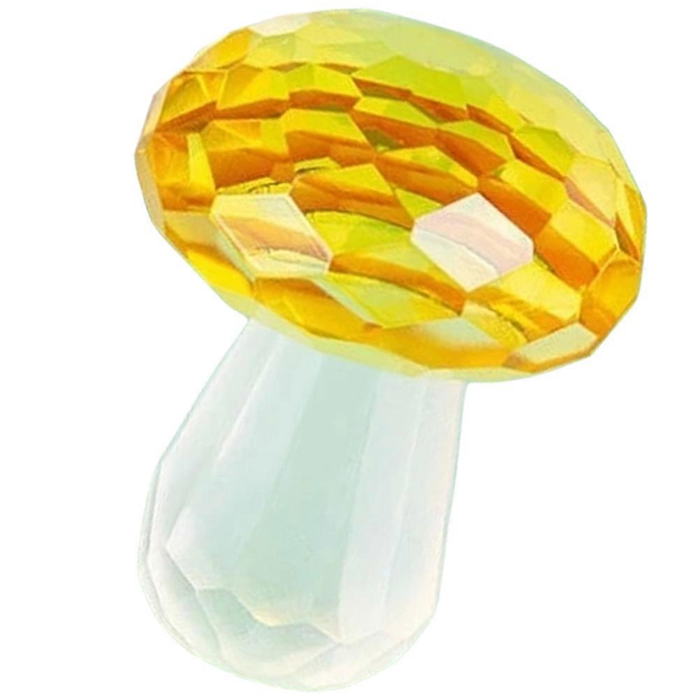 Golden Small Mushroom Ornament for Kids Made of White Crystal and Decorative 1 Piece