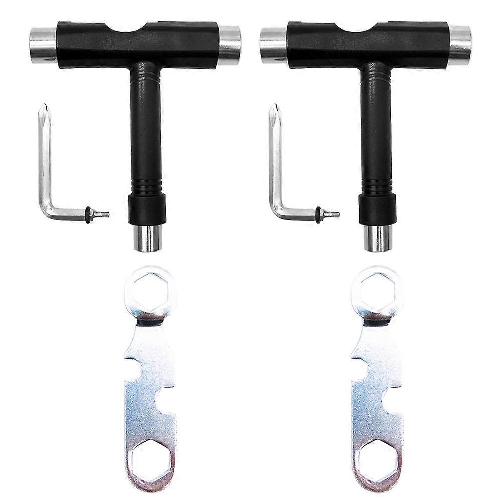 Versatile T-Wrench Tool For Skateboarders Perfect For Wheel Change And Bearing Cleaning Assorted Color 4Pcs