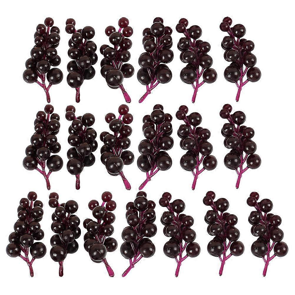 Faux Grapes Model Fruit Display Party Decor Wedding Decor 20 Bunches Purple Realistic Design PVC Cluster