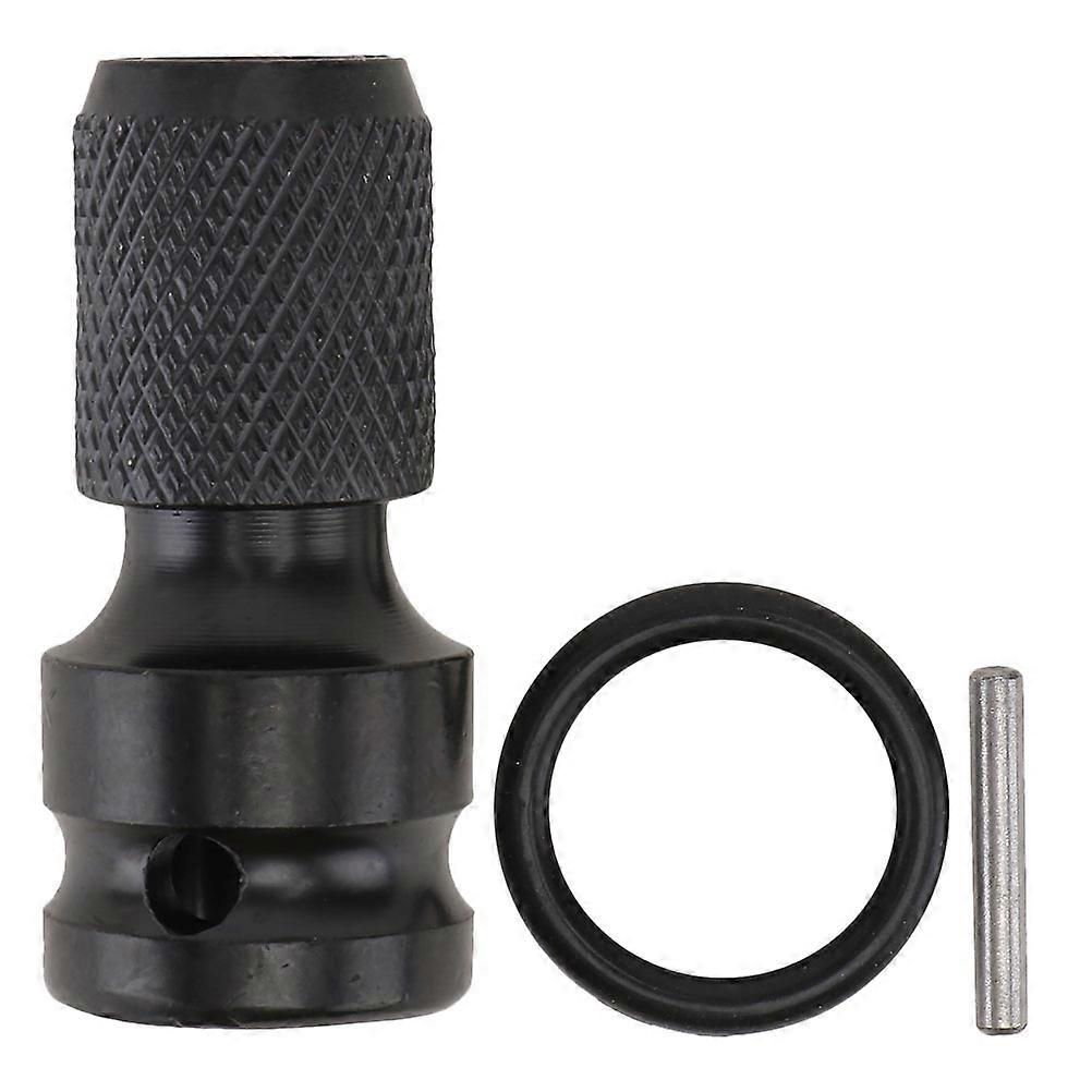 Black Steel Wrench Conversion Head 1/2 to 1/4 Hex for Electric Drill and Air Hammer with Safety