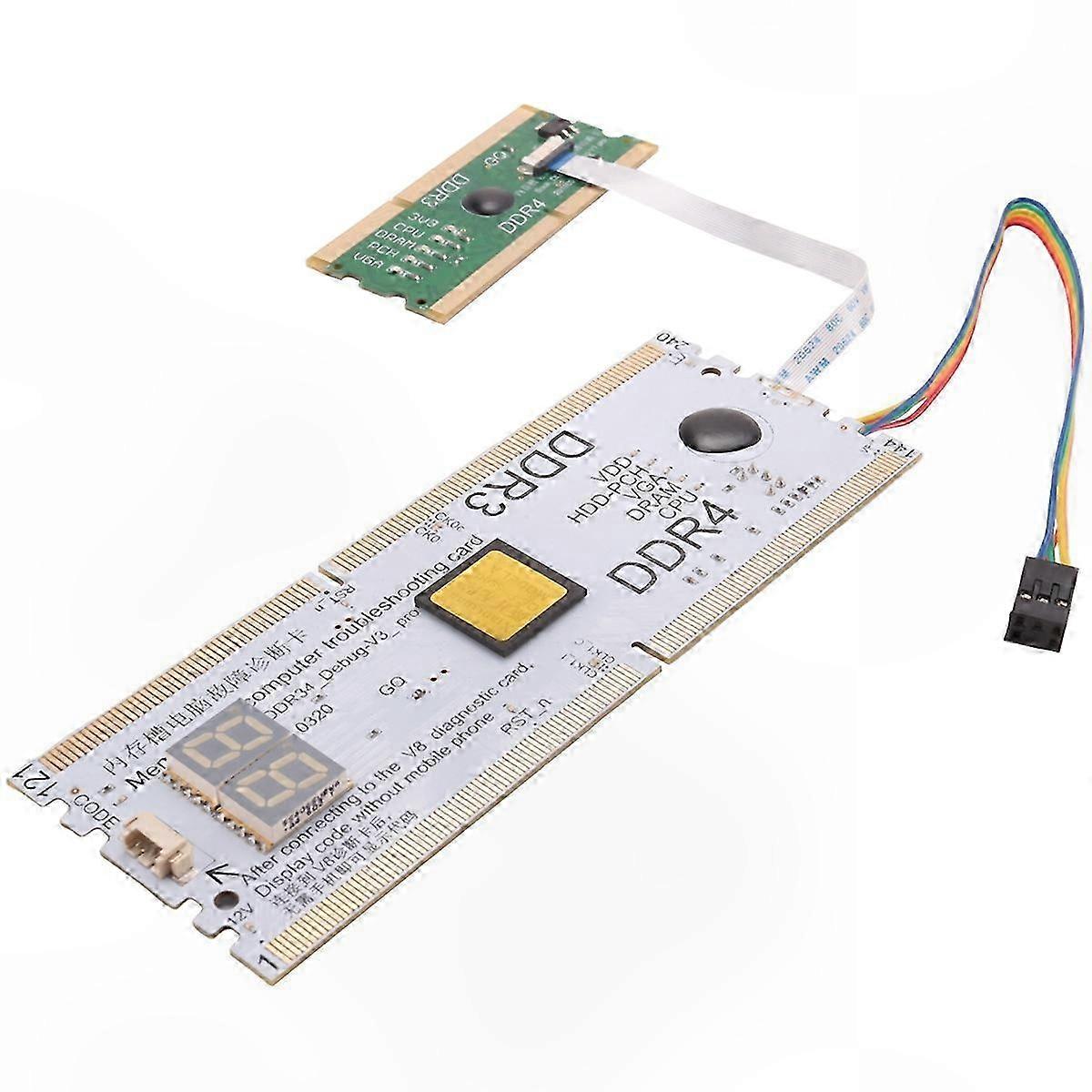 Memory Slot Diagnostic Tool for DDR3/DDR4 Laptop and Desktop Motherboard Testing Card