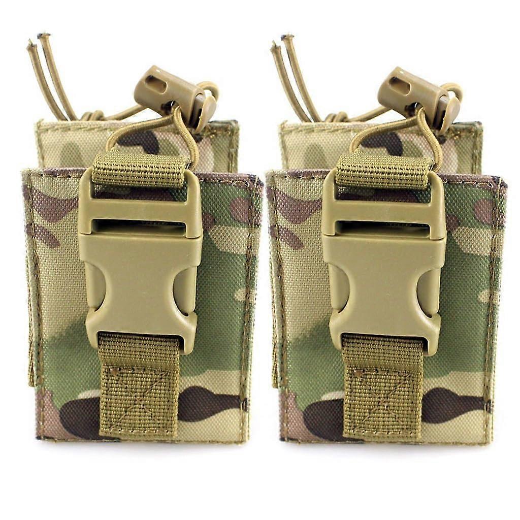 Universal Short MOLLE Radio Bag, Tactical Magazine Bag, Adjustable Walkie Holder (2PCSCP)
