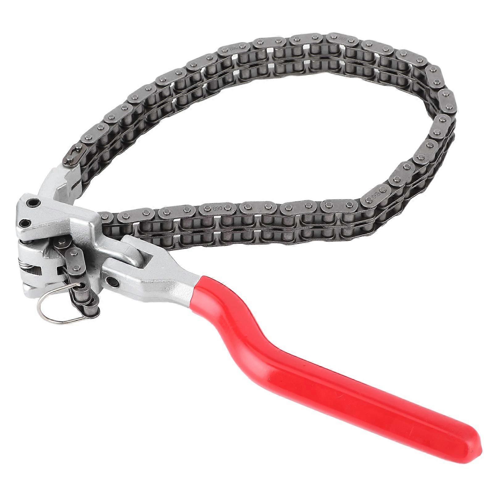 Oil Filter Wrench With Double-Width Chain, Ergonomic Handle, Fits 60 to 160 mm Diameter, 520 mm Chain, Durable Steel