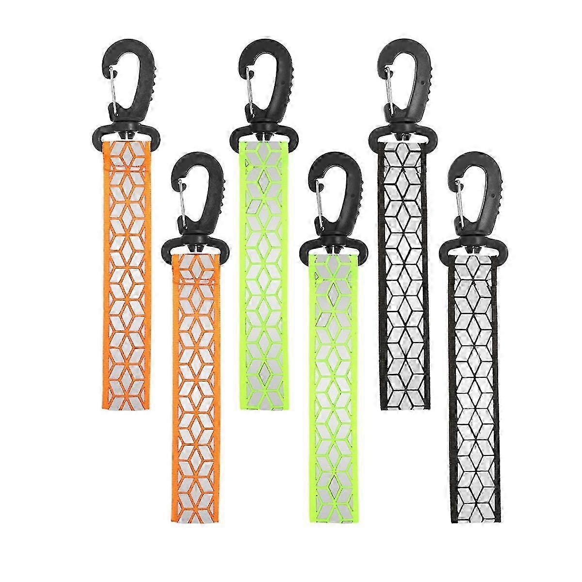 Reflective Strips & Safety Reflectors for Backpack Key Chains - 6Pcs Set
