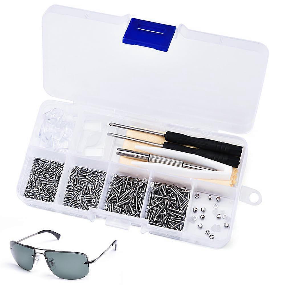 Eyeglass Sunglass  Tool Kit, 500 PCS Screwdriver Set with Screws Nose Pads Tweezer