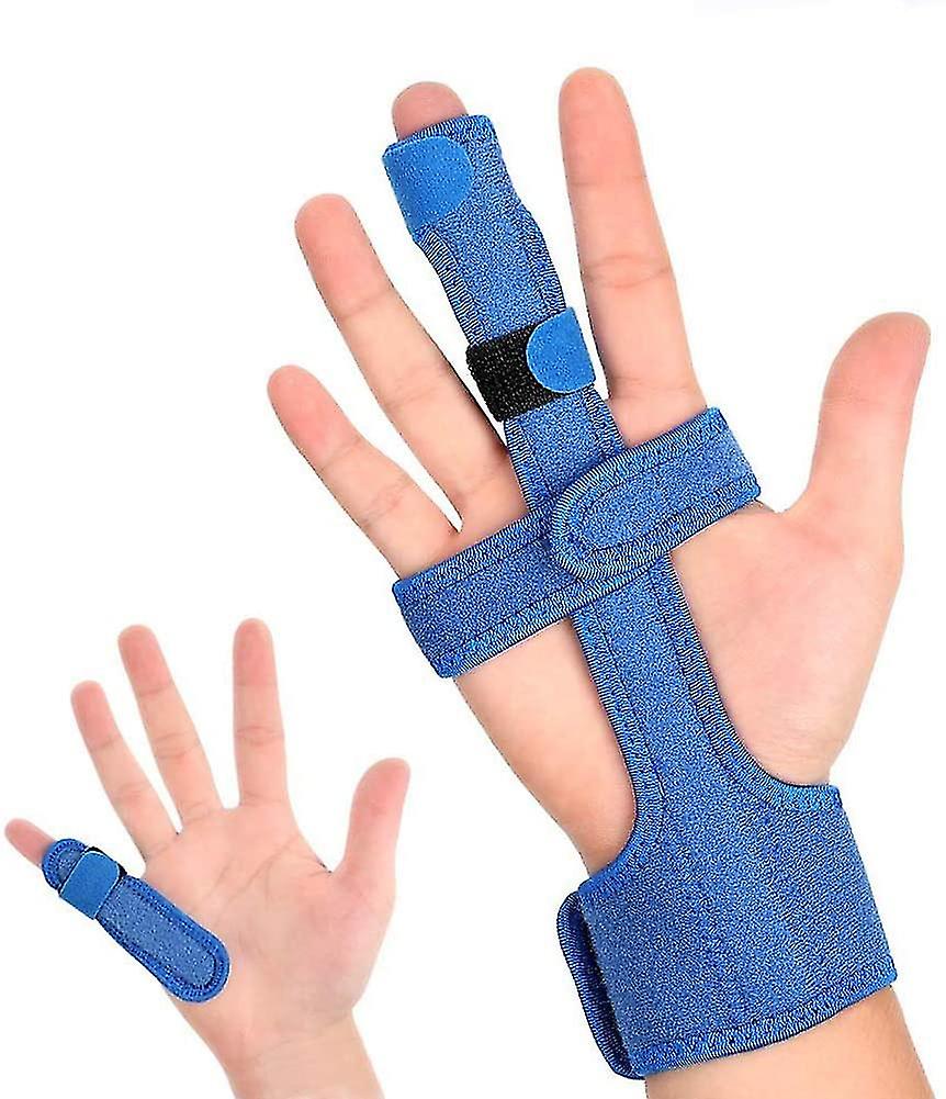 Finger Splint Support With Wrist Brace, Adjustable Trigger Finger Straightener For Index, Pinky, Ring, Middle Finger Of Left Right Hand, Knuckle Prote