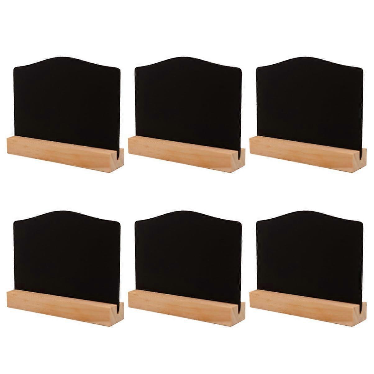 6pcs Double-Sided Mini Blackboard Wooden Message Board with Solid Base for Home Bar and Party Decor, 4x6 Inches