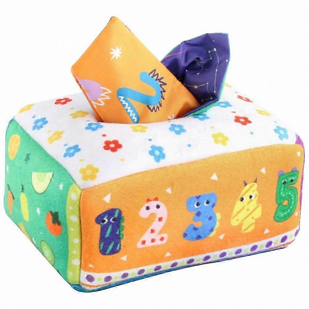 Multi-Colored Sensory Tissue Box for Infants and Kids, Logical Thinking Learning Toy, 17x12x7.5cm, Single Pack
