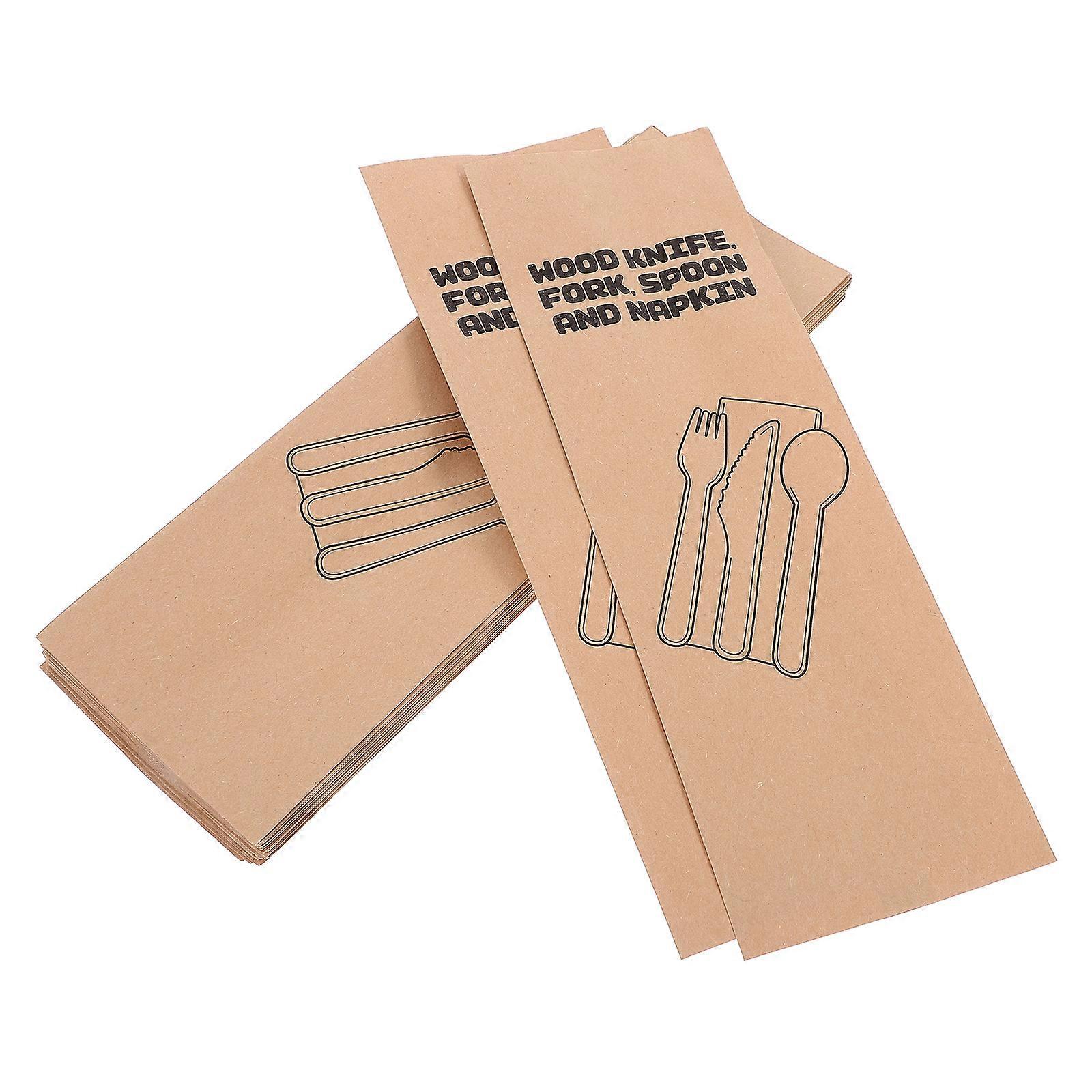 Kraft Paper Bags for Storage Light Brown Utensil Holder Generous Dimensions 100pcs