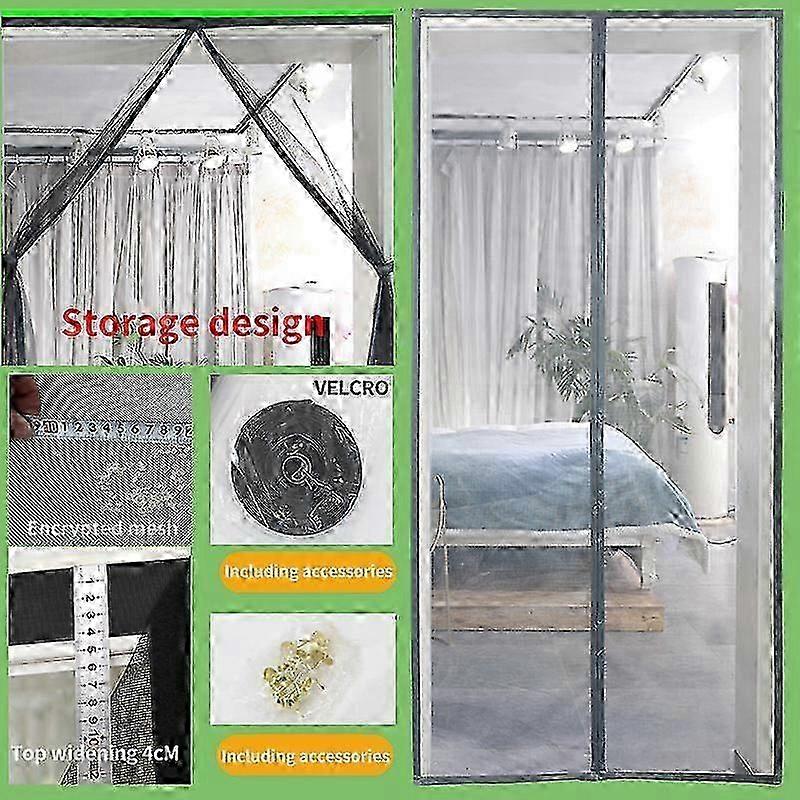 Fibreglass Magnetic Screen Custom Size Easy Installation Door Curta...