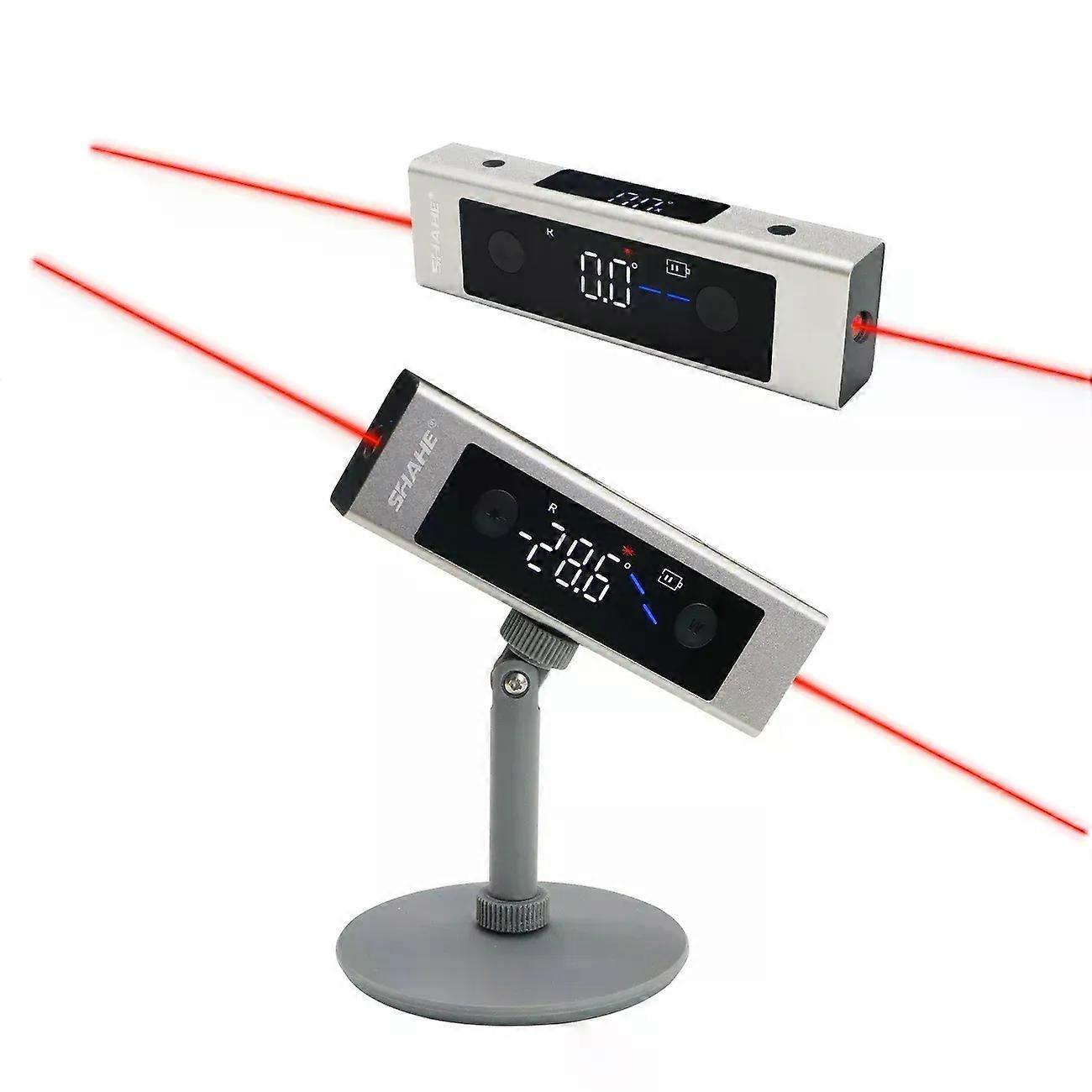 SHAHE Protractor Angle Measure Laser Ruler with Bi-directional Red Light Marking Dual-Screen Angle Finder