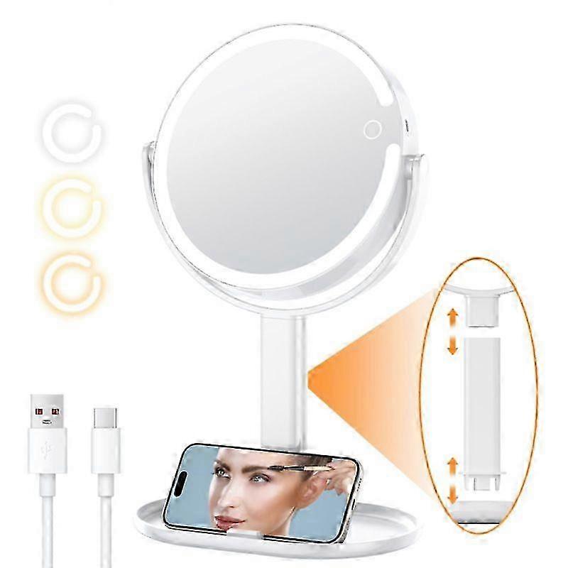 Makeup Mirror with Light, 10X Magnification Rechargeable 2000mAh, L...
