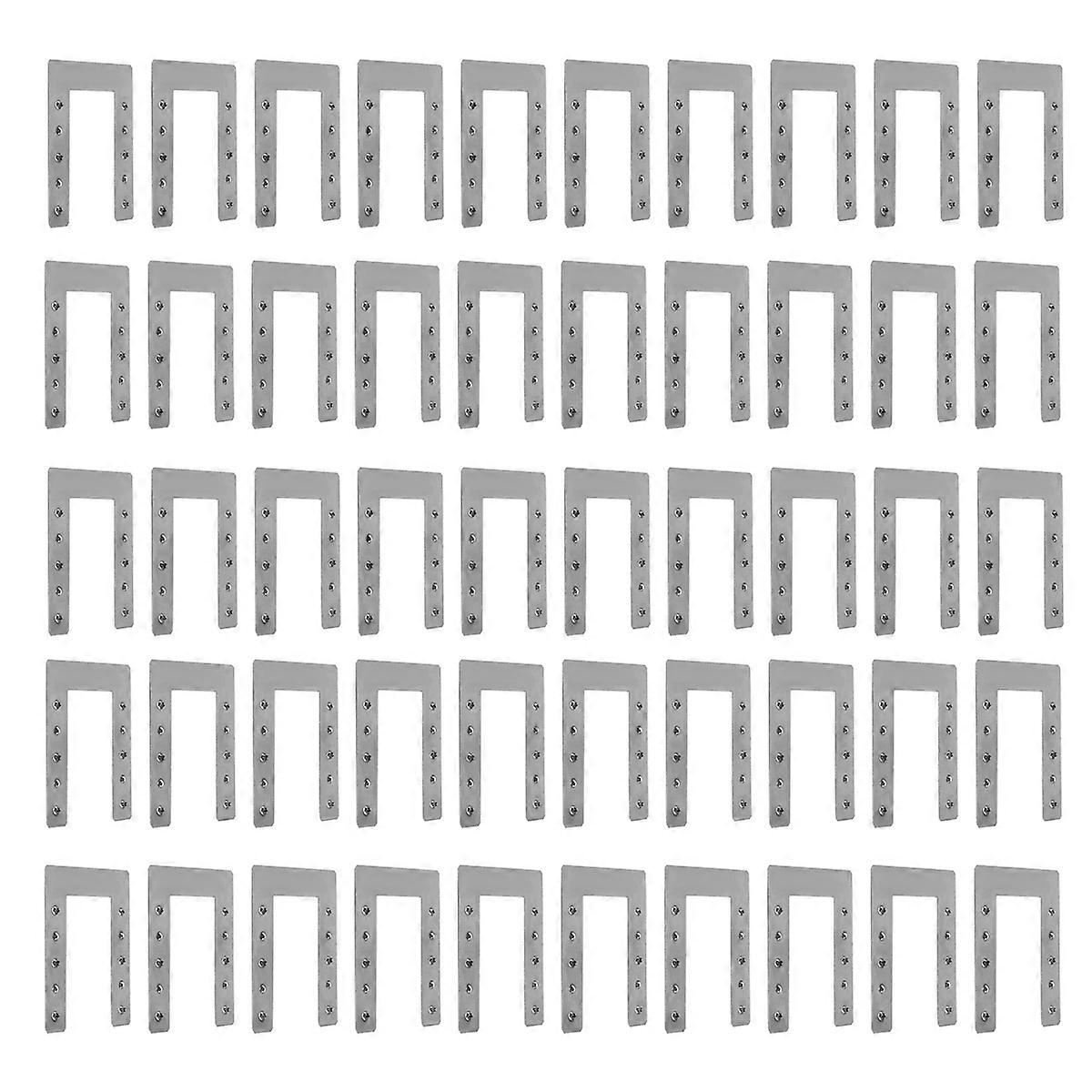 50PCS U-Type Stainless Steel Protection Double Spike Gasket Support