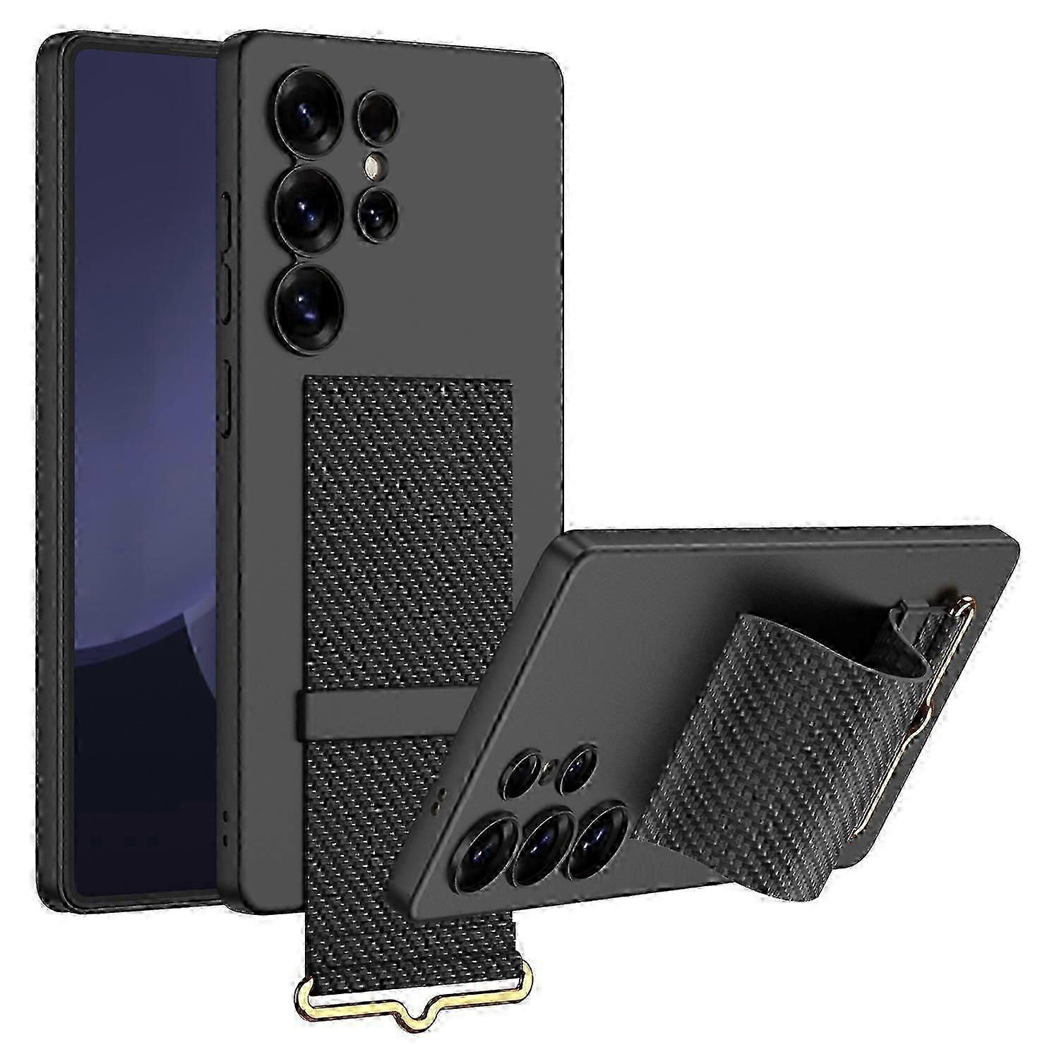 Protective Phone Case for Samsung Galaxy S25 Ultra with Strap and Kickstand in Green