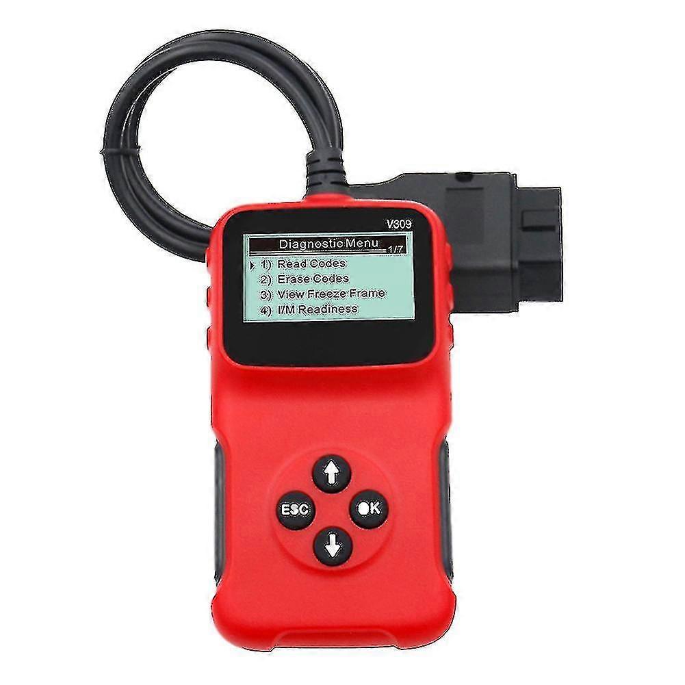 Automobile Automatic Fault Diagnosis Tester, V309, Plug-and-Play to Read and Clear Fault Codes to Assist in Passing Emission Tests