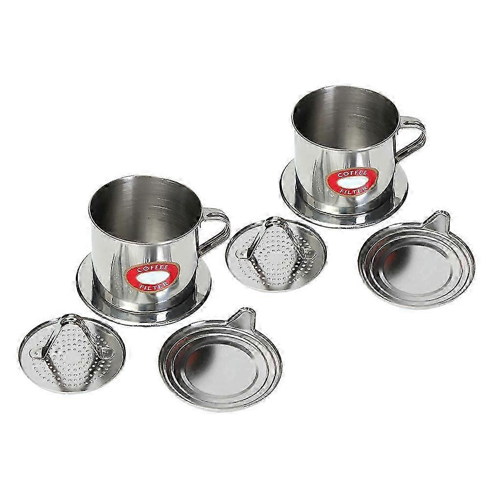 2 Pieces Stainless Steel Vietnamese Coffee Filter Insert 3.4oz--
