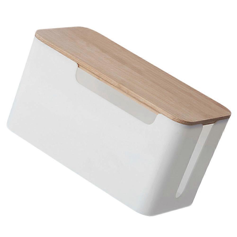 1Pc Wire Storage Box Socket Case Power Plug Arrangemet Box Box White