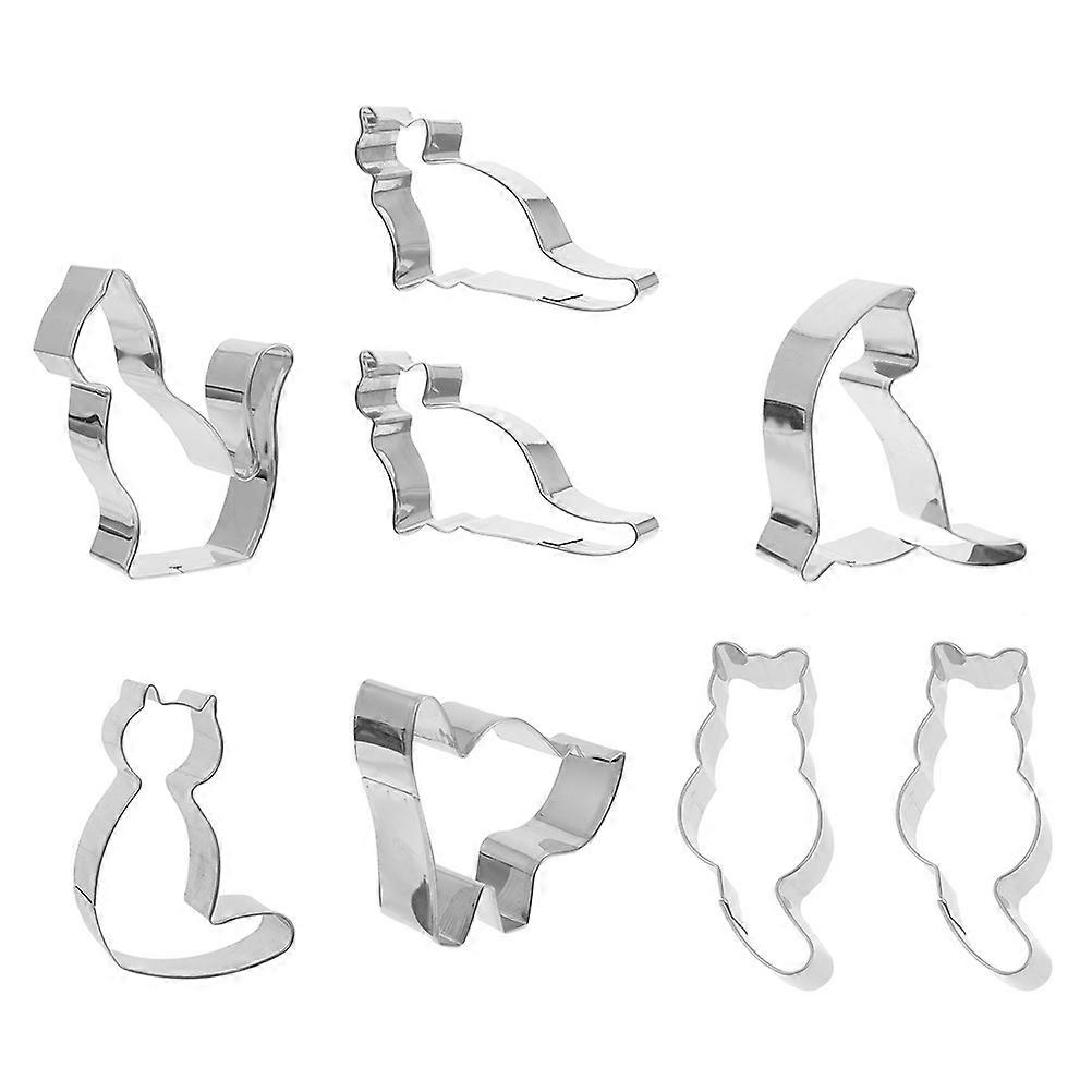 Cat Cookie Molds 8Pcs Easy To Clean Baking Tool For Family Use Featuring And Anti-rust Technology