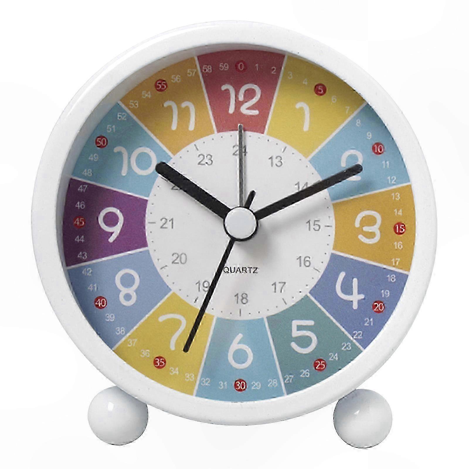 Analog Kids Alarm Clock, Silent No-Tick Quartz Clock for Children and Teens, Eonal Time Learning Tool